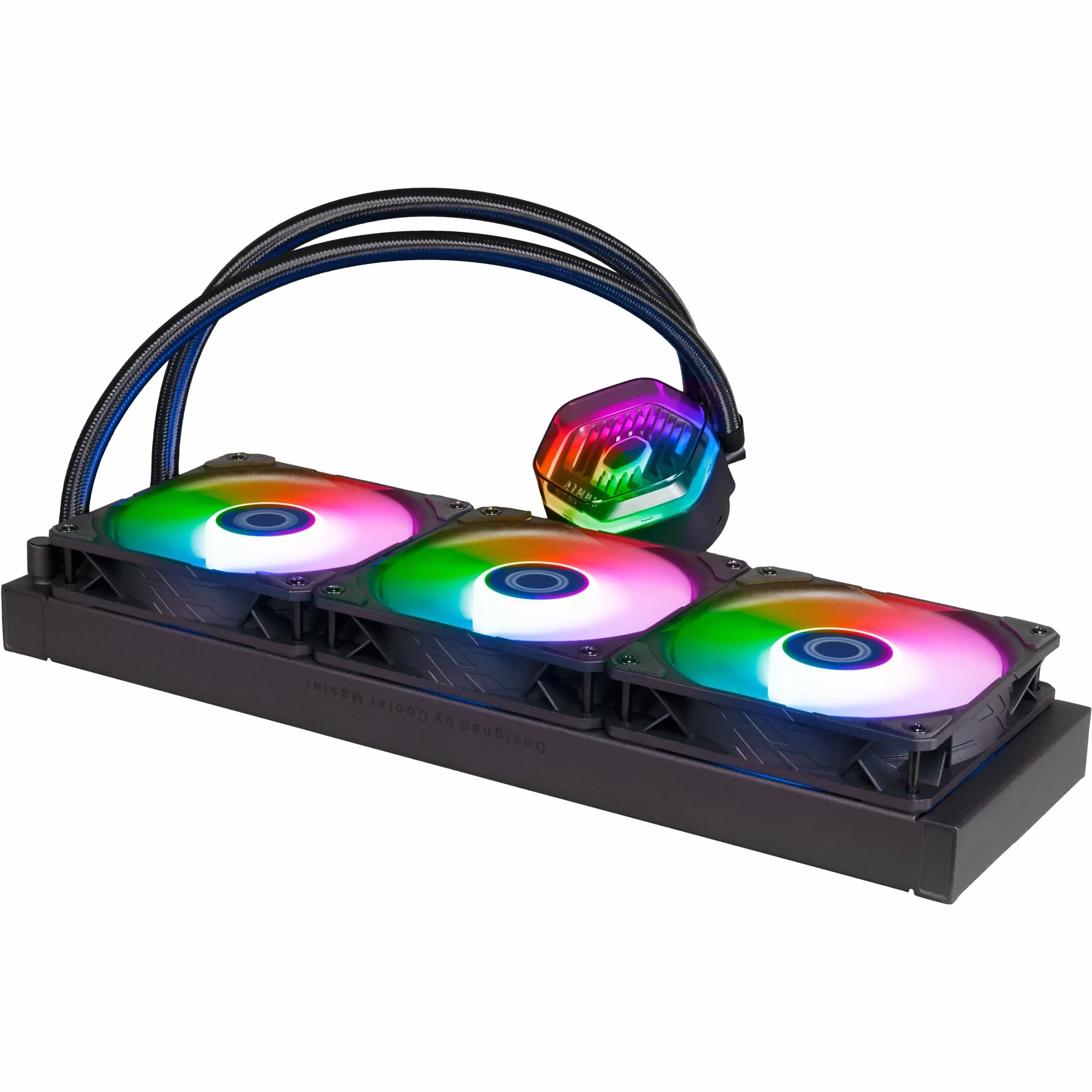 Cooler Master MasterLiquid Atmos 360 Black Chłodnica Cieczy CPU - System Chłodzenia Wodnego AIO, Dwukomorowa Pompa, Zainstalowane Wentylatory Sickleflow 120 Edge, Adresowalne RGB Gen 2, LGA1700 i AM5