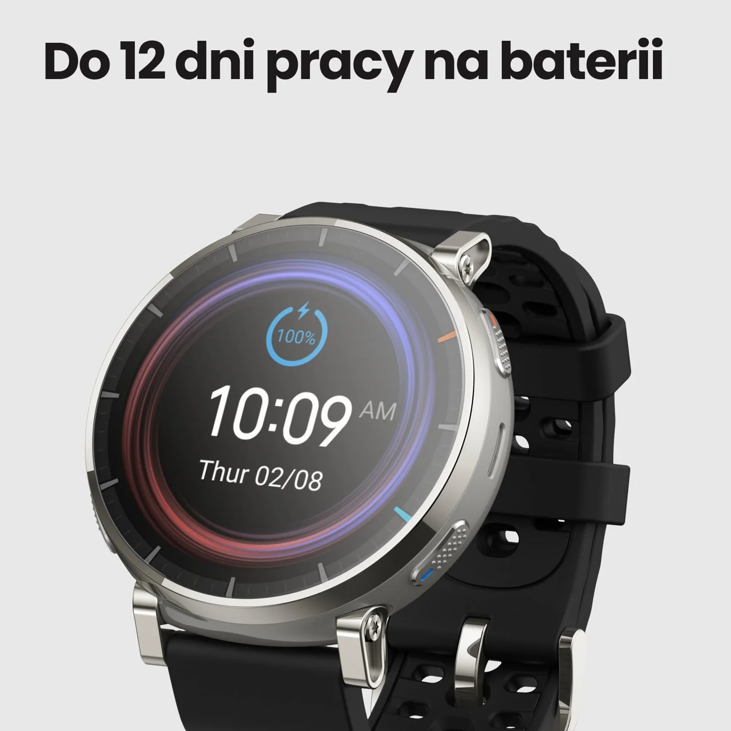 Amazfit Active 3 Premium 45mm GPS Smartwatch do biegania, AMOLED 1,32” szkło szafirowe, Bateria do 12 dni, 4GB, NFC, Mapy offline, 170+ trybów, 5 ATM, Pulsometr i tracker fitness dla Android i iPhone