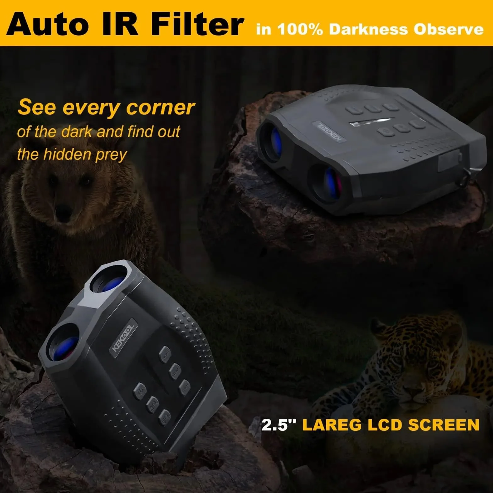 Night Vision Goggles, Noktowizor na podczerwień HD 10X Zoom obiektywu 4X Zoom cyfrowy Noktowizor na zewnątrz 1080P Cały czarny 600m Materiały myśliwskie