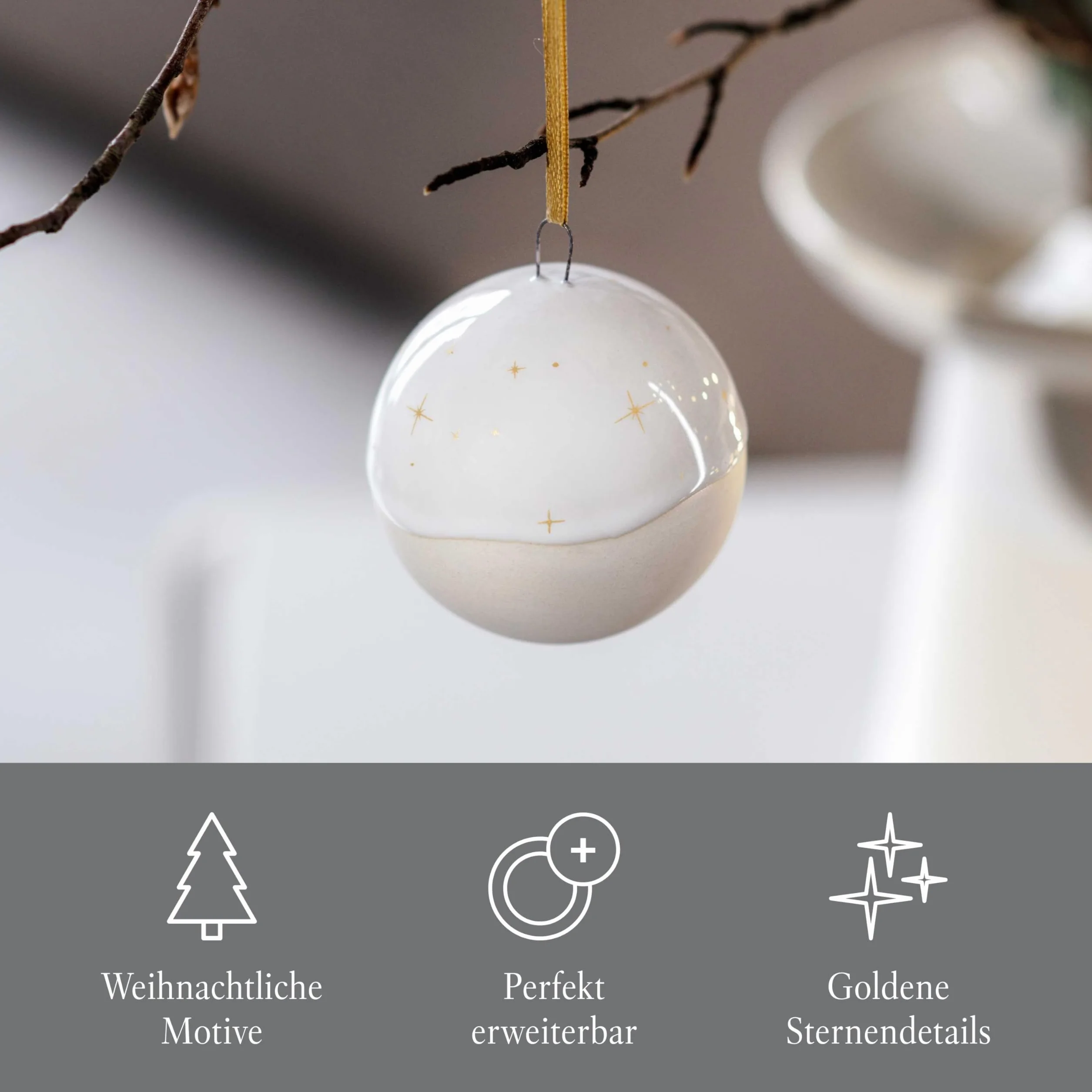 Villeroy & Boch ozdobna bombka Winter Glow dekoracja świąteczna z porcelany Premium