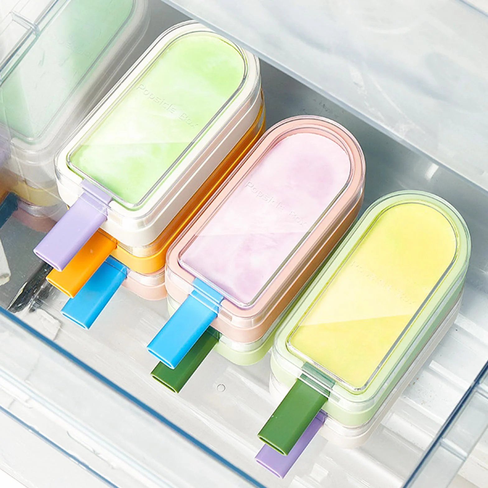 Forma silikonowa do lodów z pokrywką, BPA free, mini urządzenie do mrożonych lodów (biała)