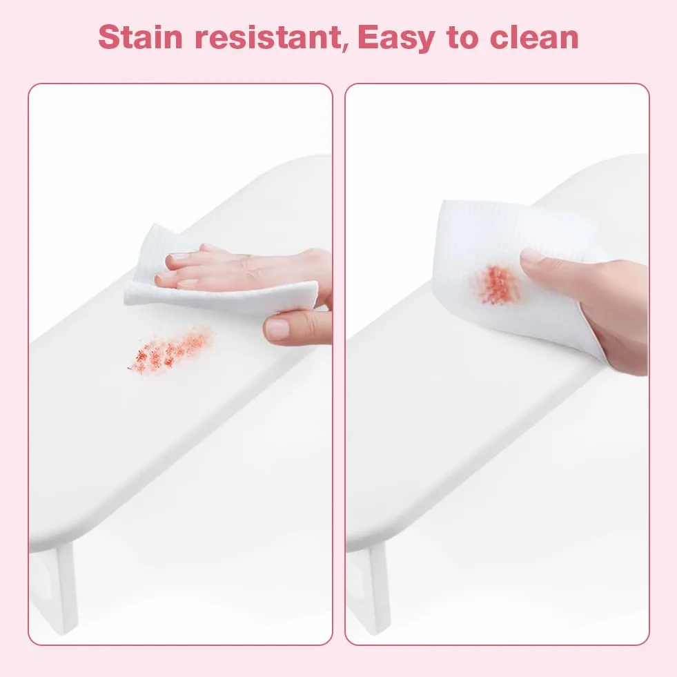 HOTUT Nail Arm Rest poduszka pod rękę, biała poduszka do manicure poduszka na paznokcie podłokietnik do paznokci, składany stojak na rękę dla technika paznokci, antypoślizgowy miękki skórzany stojak