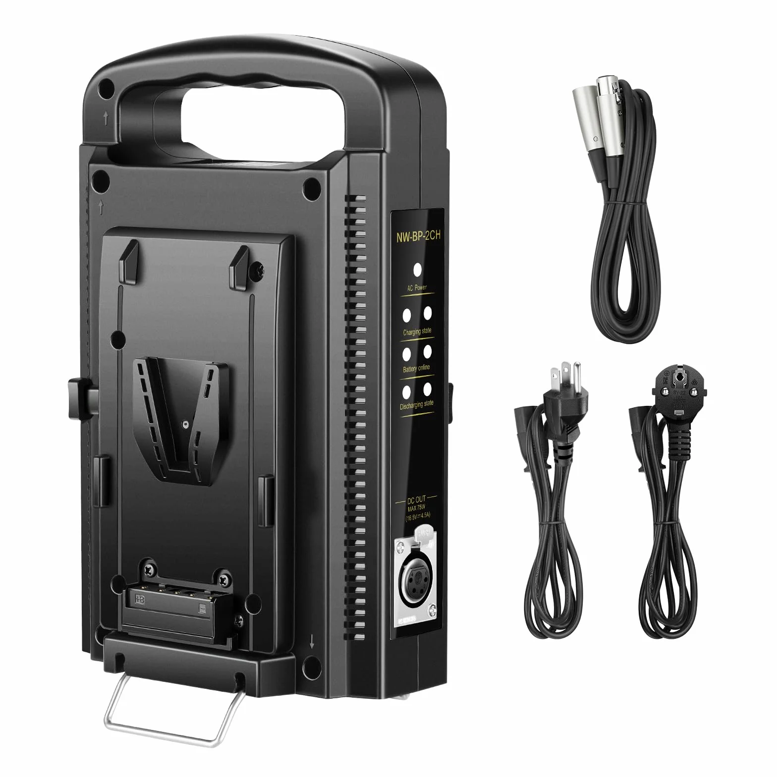 Neewer Dwukanałowa ładowarka V-Mount/V Lock z zasilaniem DC 16,5V, kompatybilna z wszystkimi płytami V-Mount (bateria nie jest dołączona)