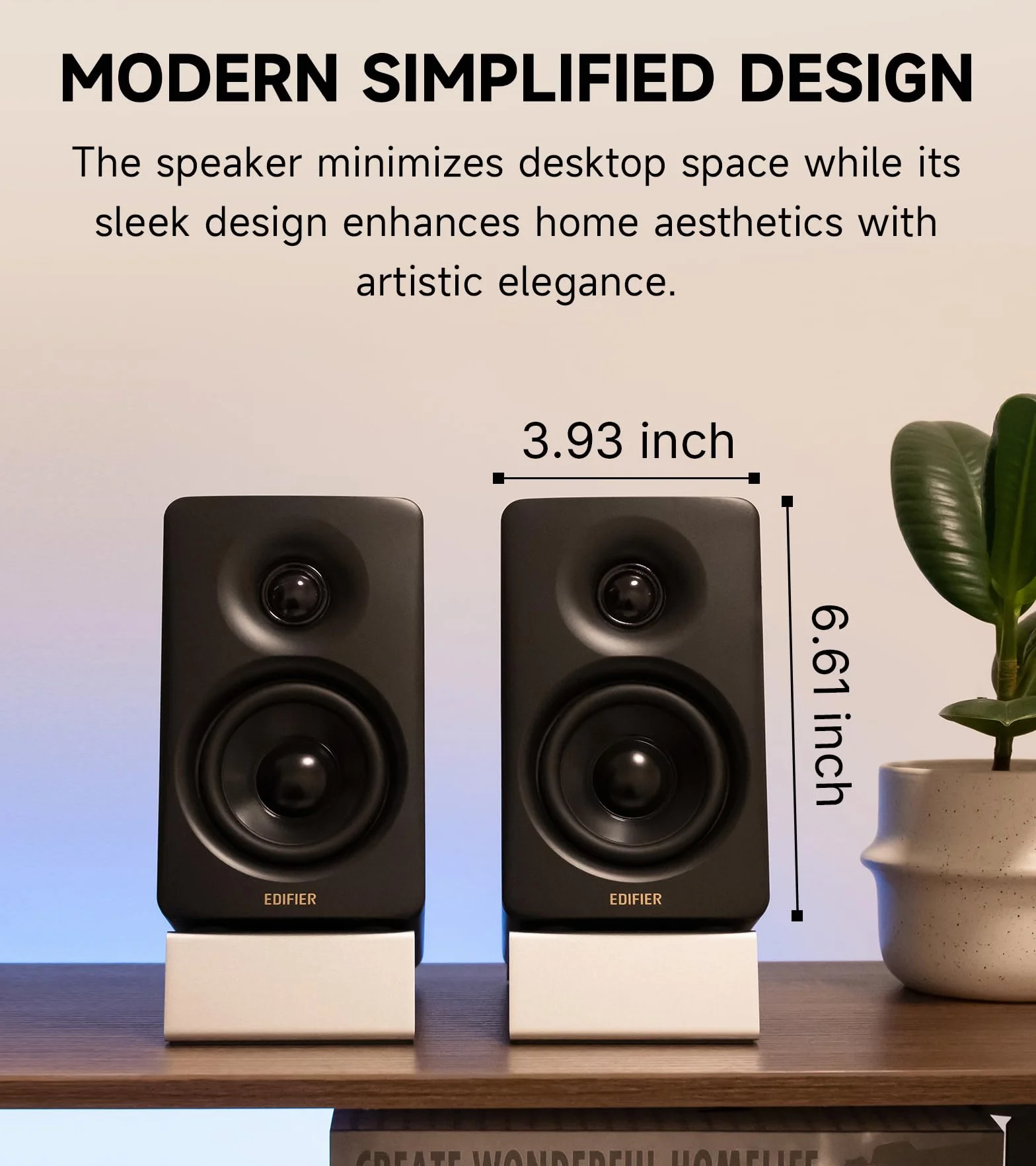 Edifier M60 Głośnik Multimedialny, Bluetooth 5.3, 66W RMS, Hi-Res Audio & Bezprzewodowy, LDAC, 3" Bas & 1" Tweeter, Wejścia USB-C & Aux, Panel dotykowy, Kompaktowy głośnik biurkowy