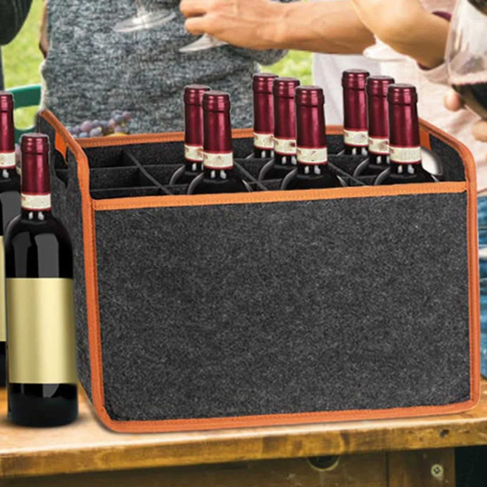 Stojak na butelki torba na wino 12 butelek z przenosnym uchwytem