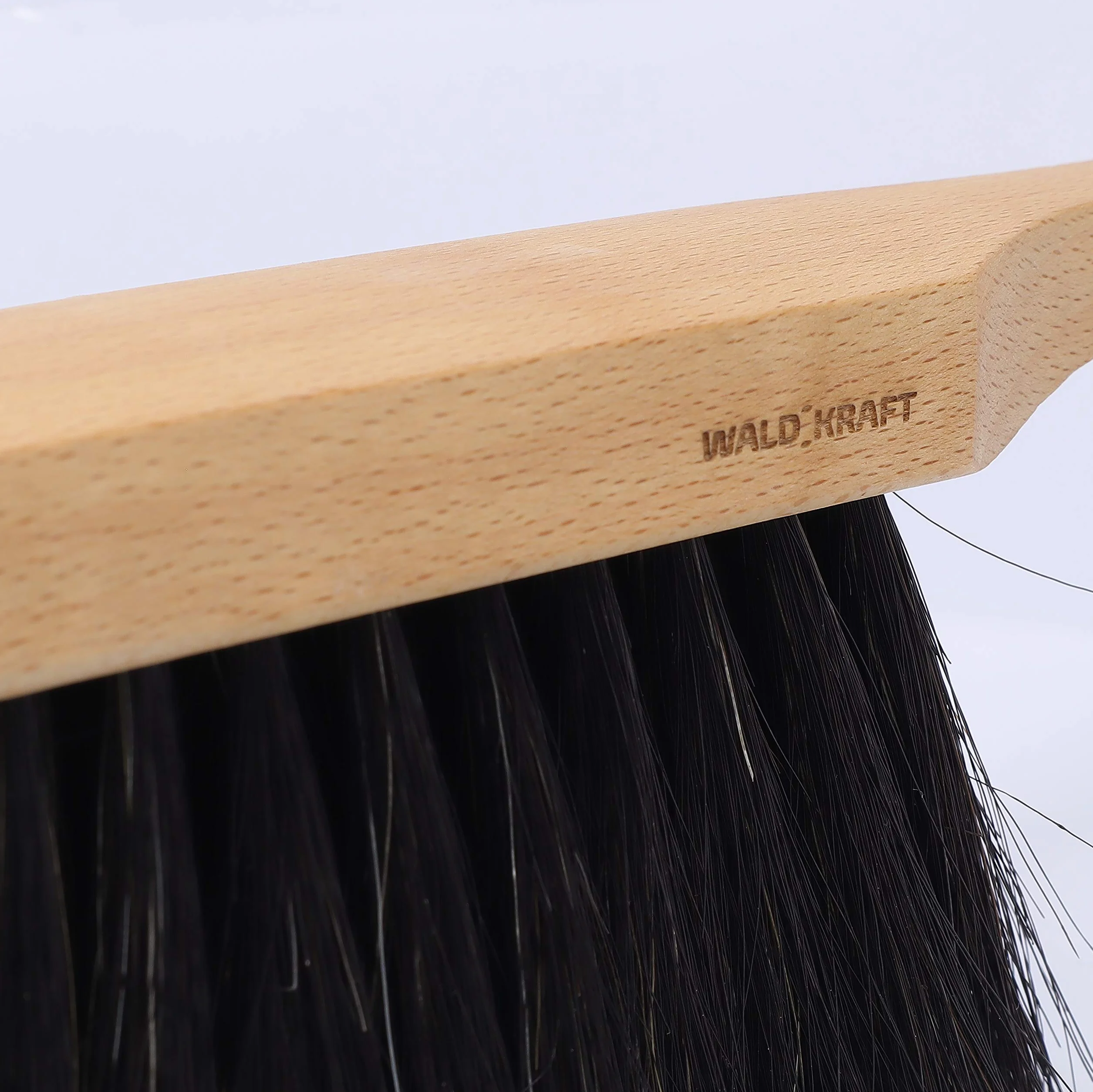WALDKRAFT Ręczna zmiotka z włosiem ogona czarna 30 cm | ręczna szczotka z drewna bukowego FSC 100% | miotła do zamiatania Made in Germany (1, ręczna zmiotka do ogona)