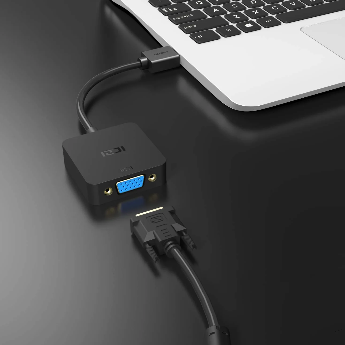 ICZI Adapter HDMI na VGA 1080p 60Hz HDTV HDMI wtyczka do gniazda VGA, konwerter do PC, laptopa, Chromebook, Raspberry Pi, TV i wielu innych - 2 Pakiety