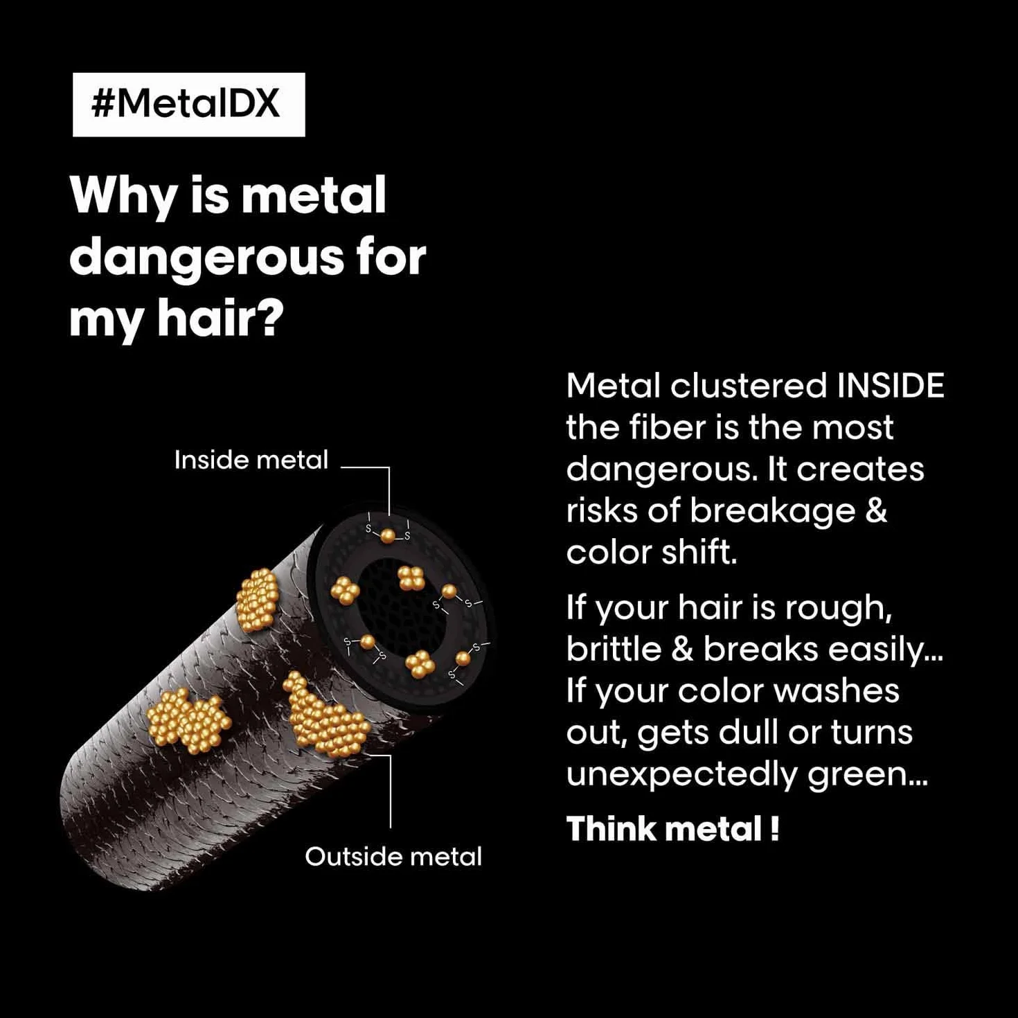 L'Oréal Professionnel Maska do włosów farbowanych i zniszczonych, długo utrzymujące się kolory i połysk, seria Expert, maska Metal DX, 250 ml