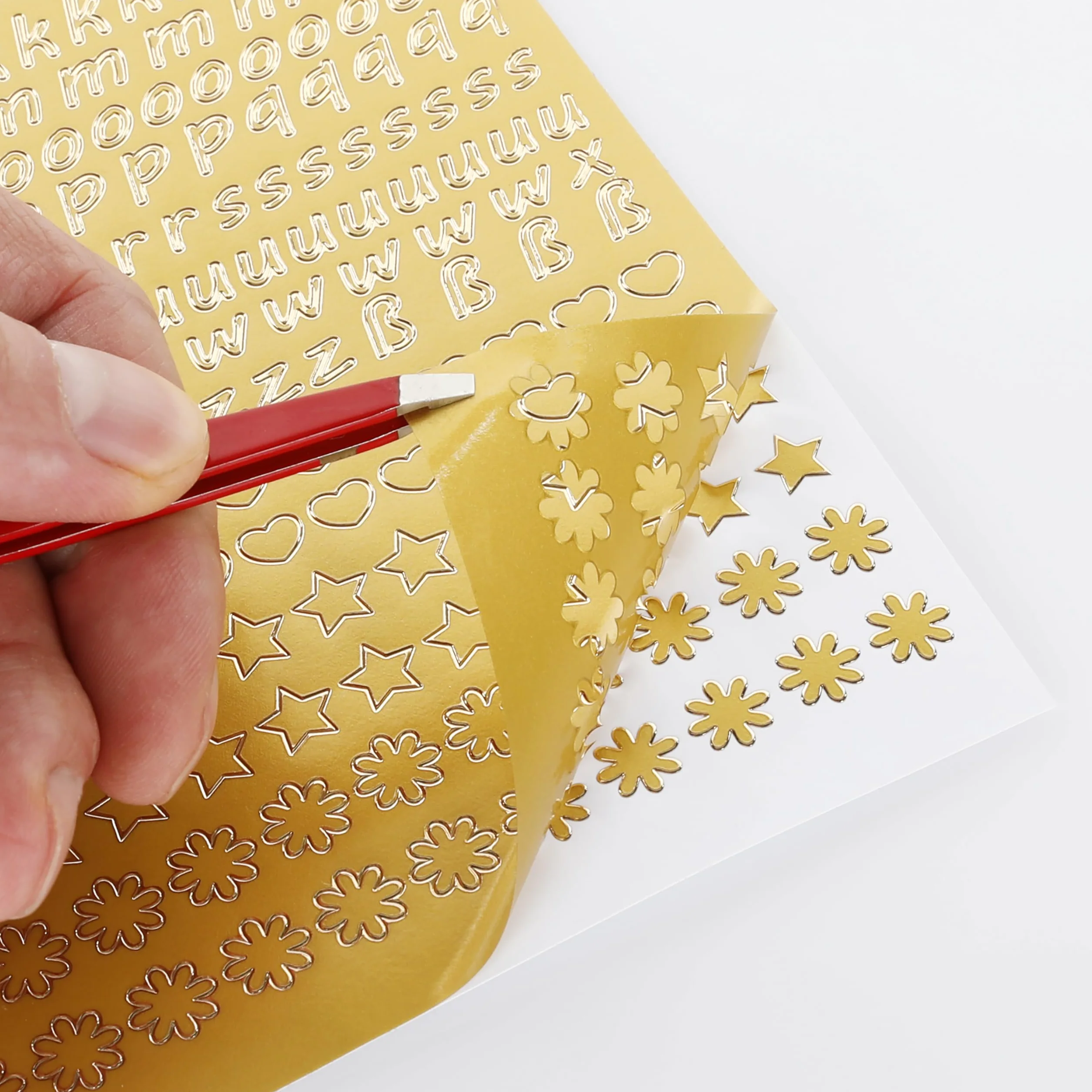 CraftWerk Naklejki na świece z literami samoprzylepne złota kursywa cyfry symbole wesele chrzest