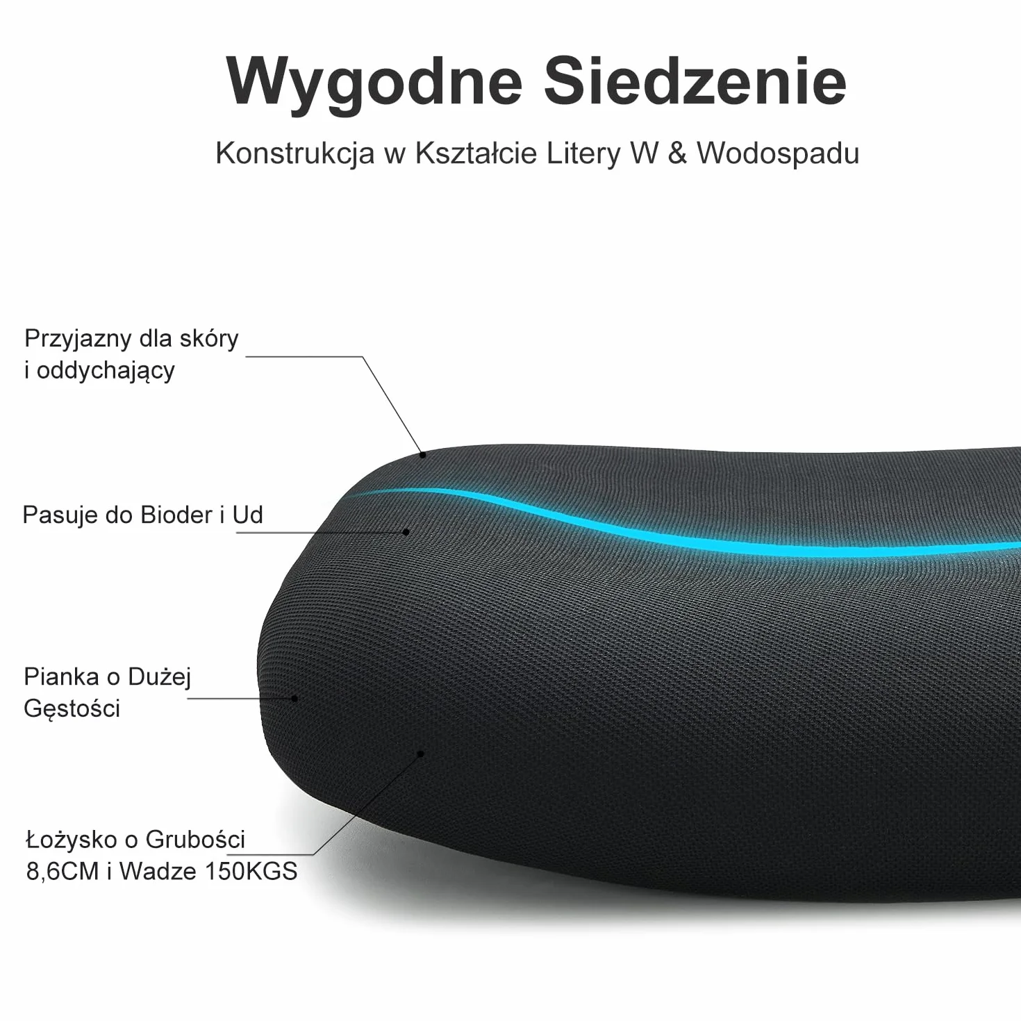 Ticova Ergonomiczne krzesło biurowe z wysokim oparciem, regulowanym podparciem lędźwiowym, zagłówkiem i podłokietnikiem 3D