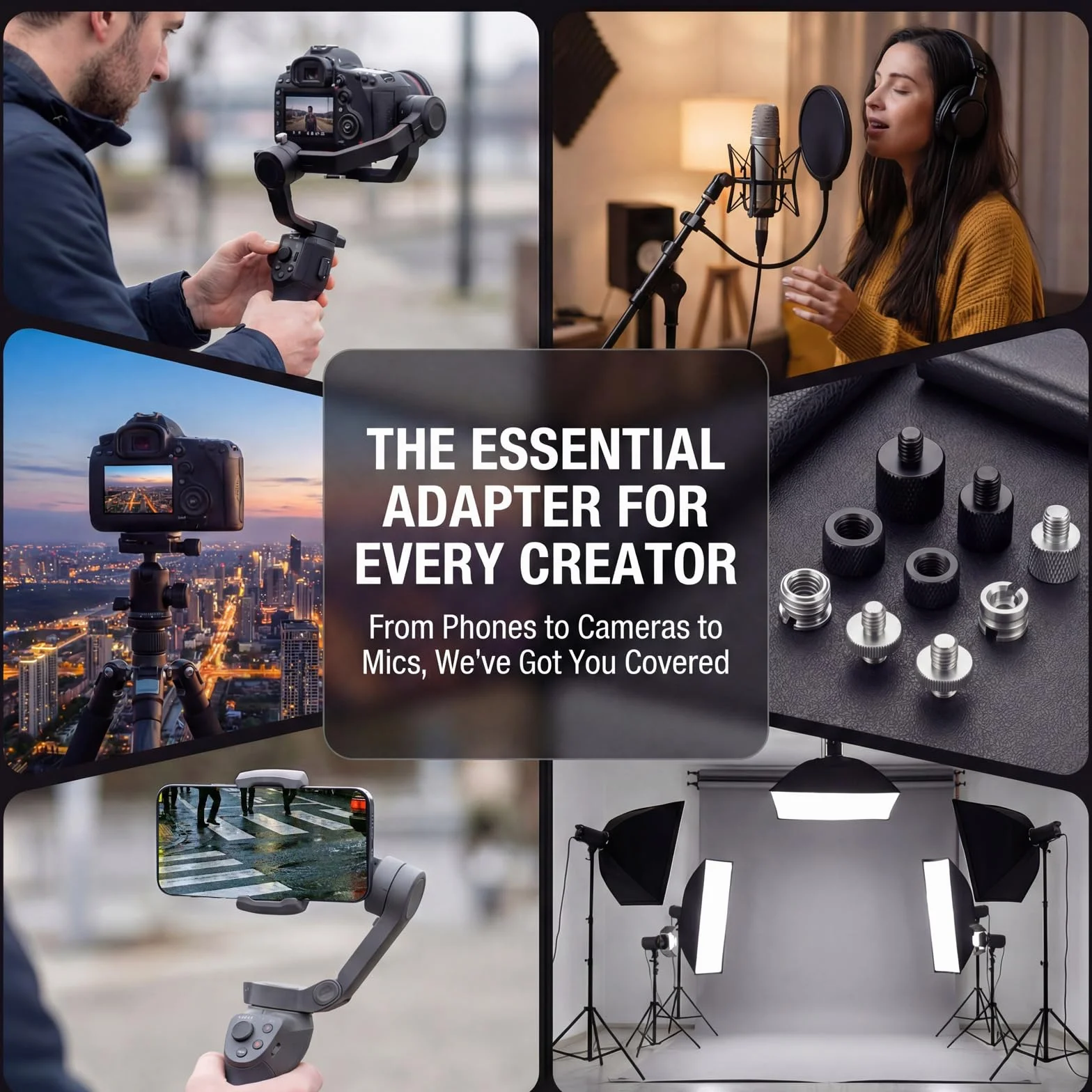 6 sztuk adaptera do statywu 1/4 na 3/8 cala, adapter do statywu z gwintowanym mocowaniem 1/4 na 3/8 cala, adapter śrub do statywu, adapter mikrofonostojaka, adapter śruby do kamery, adapter