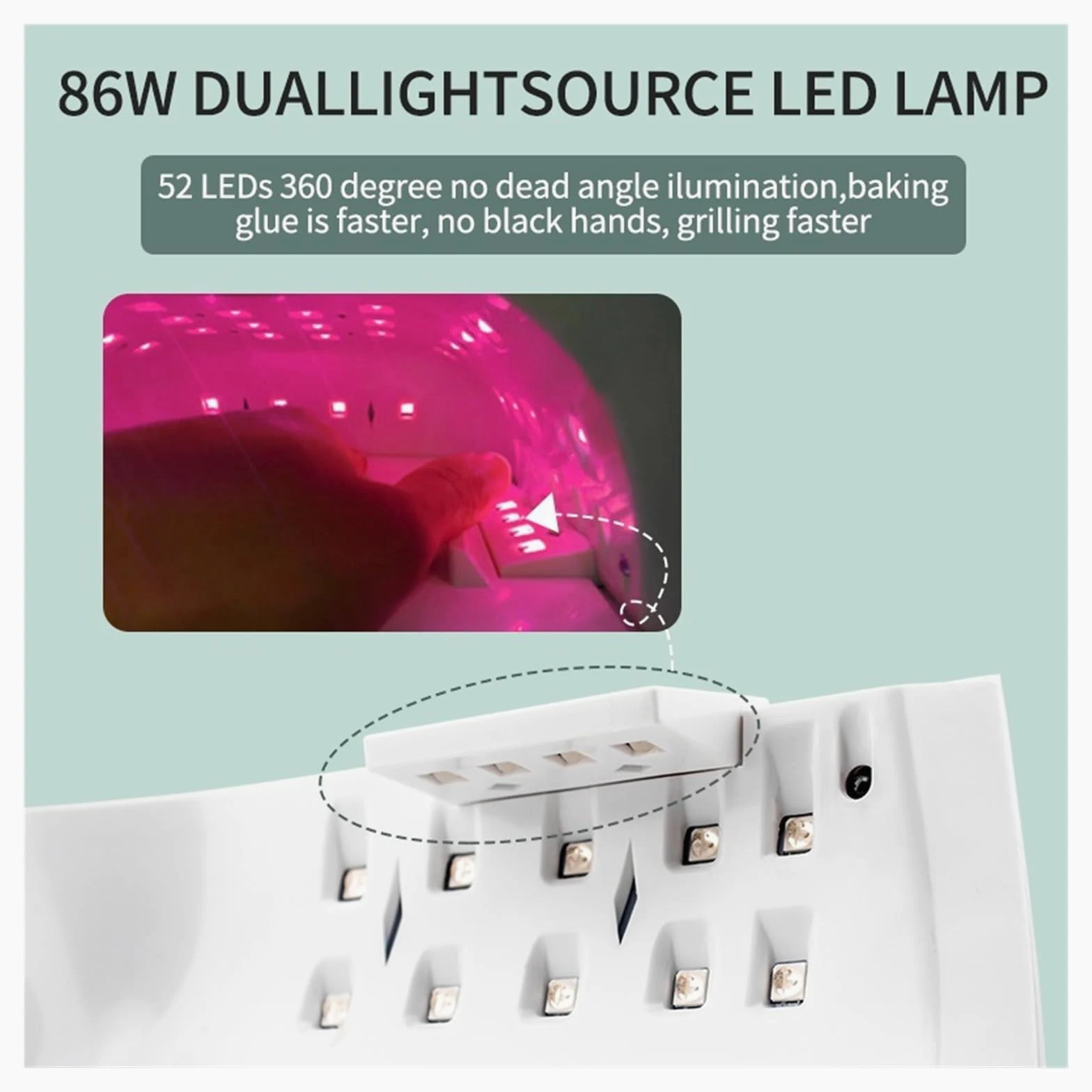 Lampa LED UV do paznokci Bezprzewodowa 86w LED lampa UV do paznokci 86W do utwardzania wszystkich lakierów żelowych suszarka do paznokci lampa światła słonecznego Manicure inteligentny wyświetlacz LCD