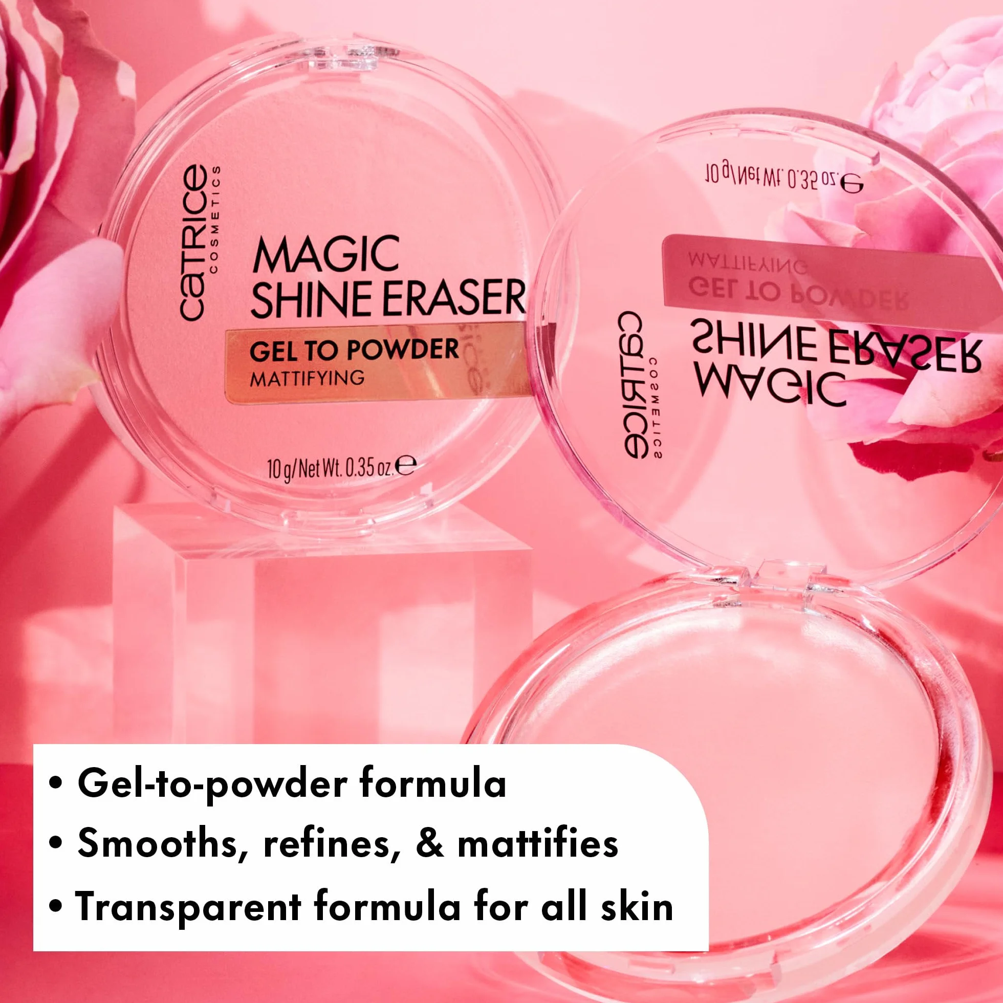 Catrice Żelowo-pudrowy korektor matujący Magic Shine Eraser, matujący, oczyszczanie porów, natychmiastowy wynik, naturalny, matowy (10g)