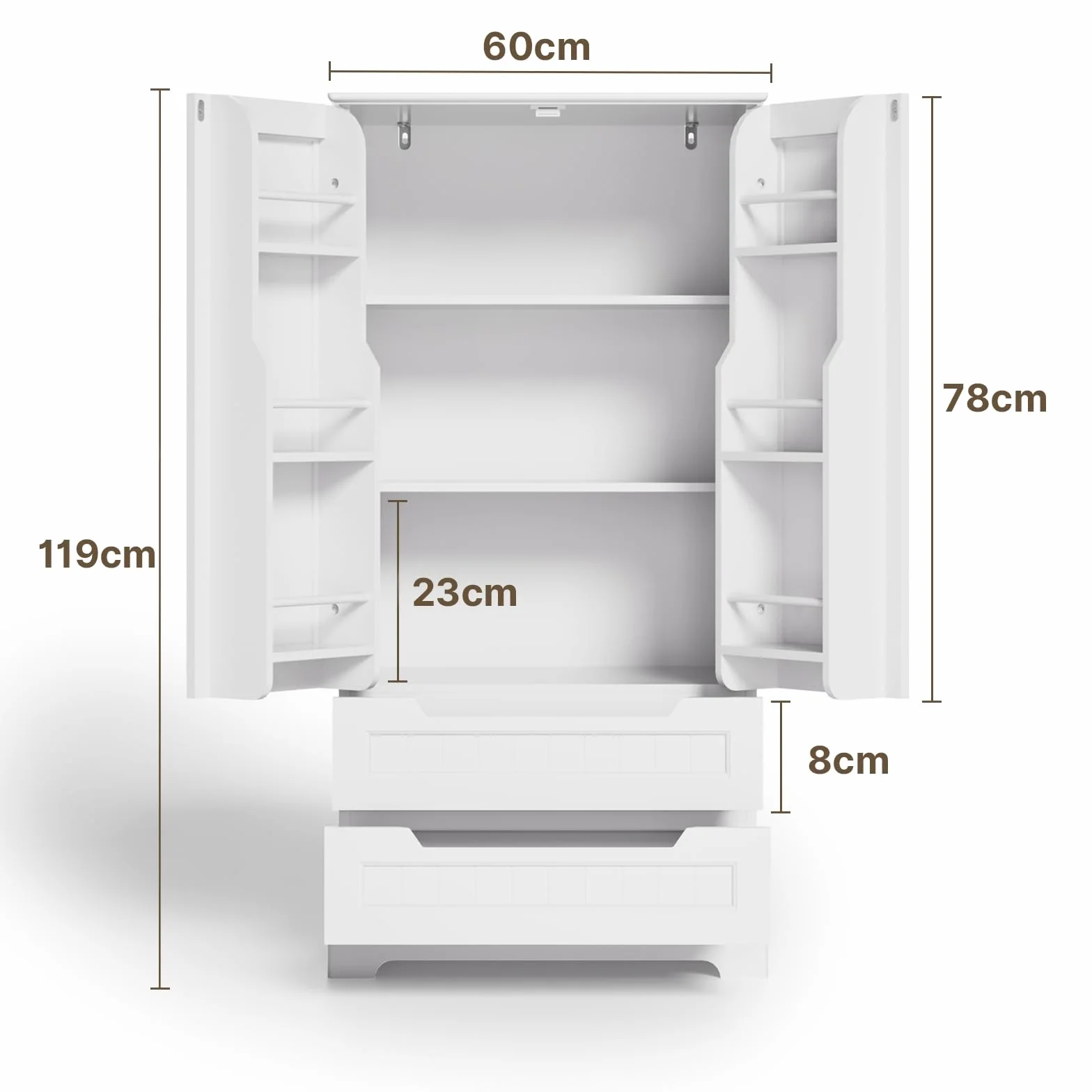 Xbro Szafka kuchenna z szufladami 120 cm biała