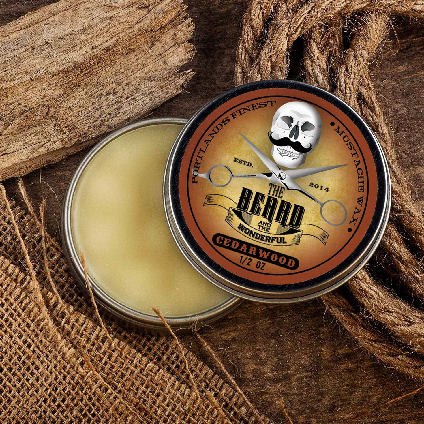 Drewno cedrowe, mocny wosk do brody (15 ml), rozwiązanie premium do stylizacji ust i brody, kręconych kropek, skręcanych i loków – The Beard And The Wonderful