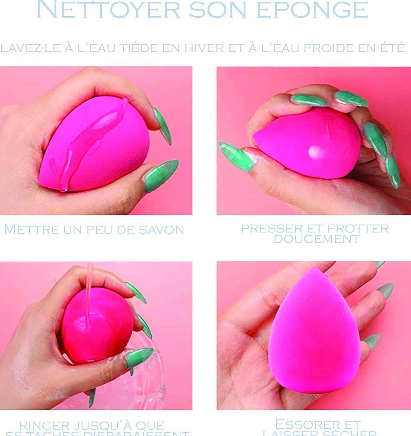 PARENCE.- Zestaw 2 gąbek do makijażu z podkładem, cieniem do powiek, policzkami, kremami w płynie/profesjonalny makijaż mieszany/beauty blender - losowe kolory