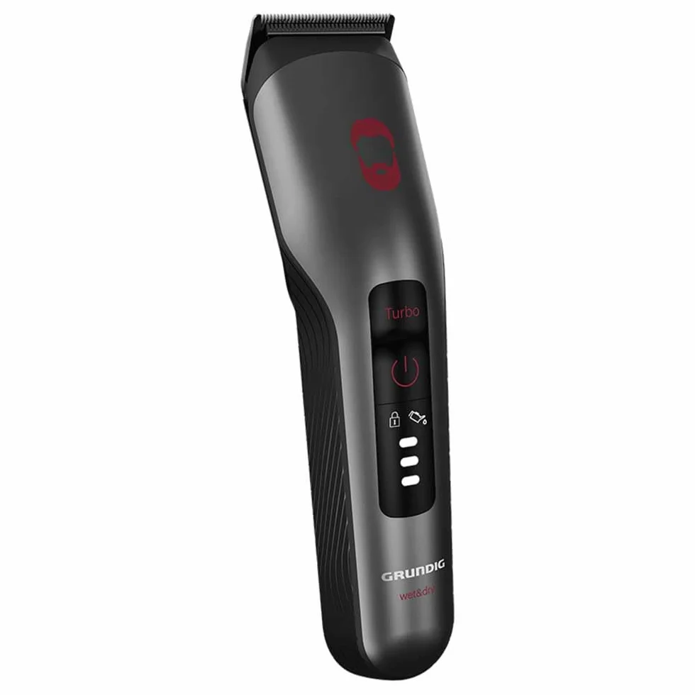 GRUNDIG ProClub MC 8030 maszynka do strzyżenia włosów i brody, z czujnikiem BeardCare, technologia Titanium Blades, 2 grzebienie do cięcia o różnych długościach, długi czas pracy, na mokro i sucho,