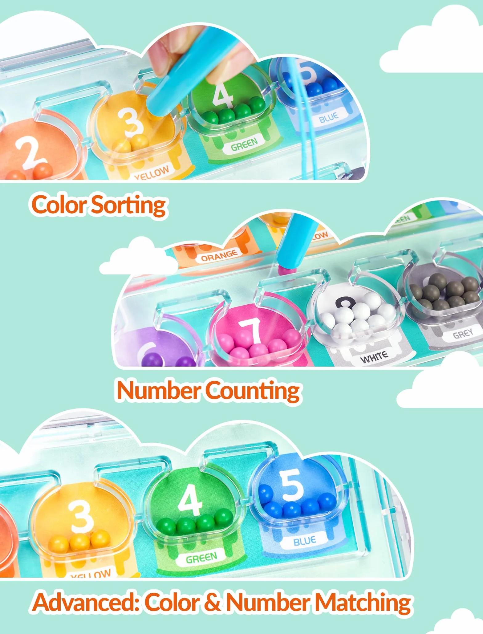 Magnetic Color and Number Maze (zielony)