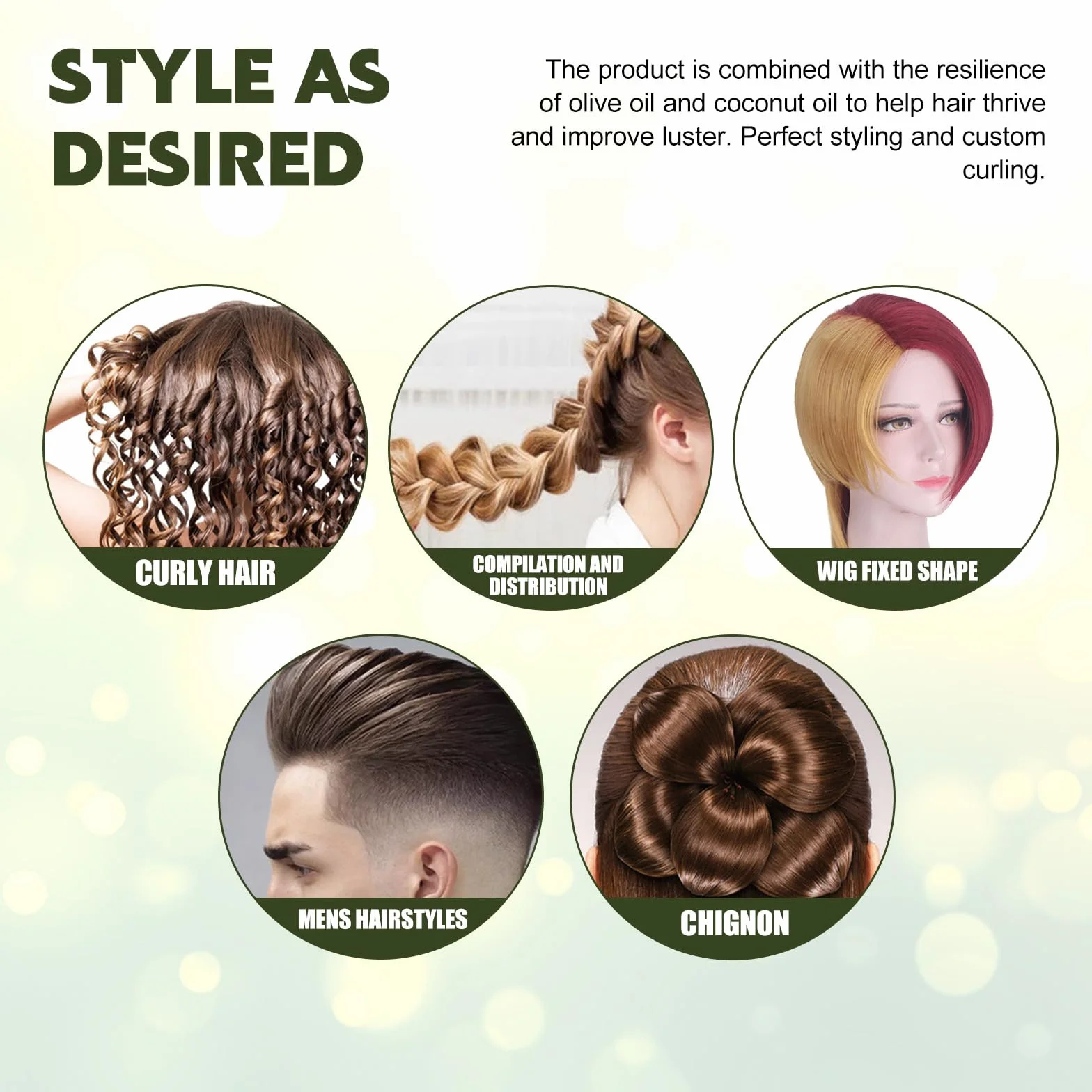 2 szt. Mus do stylizacji loków, miękki mus do modelowania loków, zwijacz loków, nawilżająca pielęgnacja pianki do stylizacji pianki, 2 szt. x 60 ml, hair2