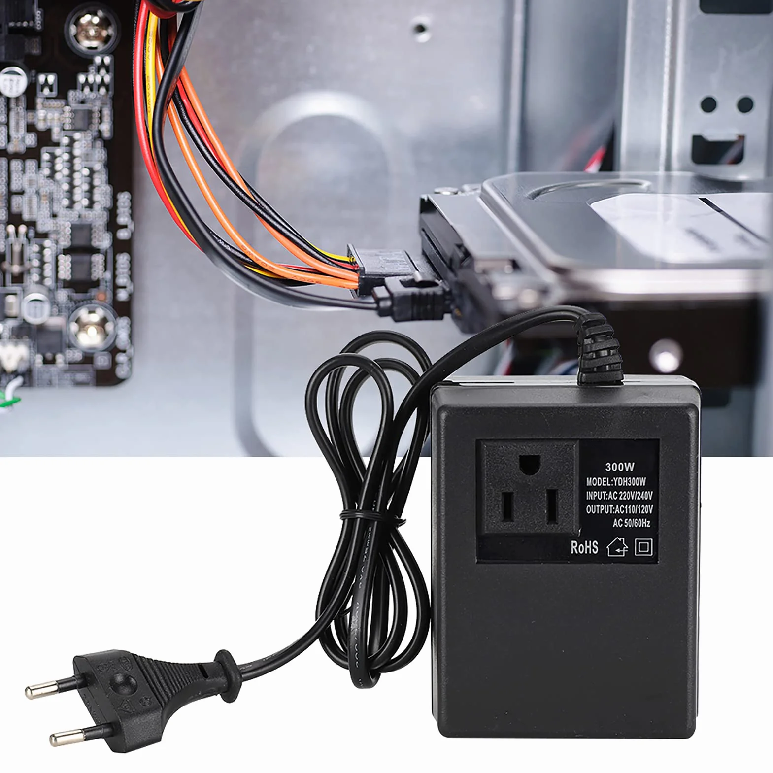 Transformator Mocy 300 W Przetwornica Napięcia AC 220 V do 110 V UE Adapter Wtyczki Kompaktowy Lekki Idealny Towarzysz W Podróży