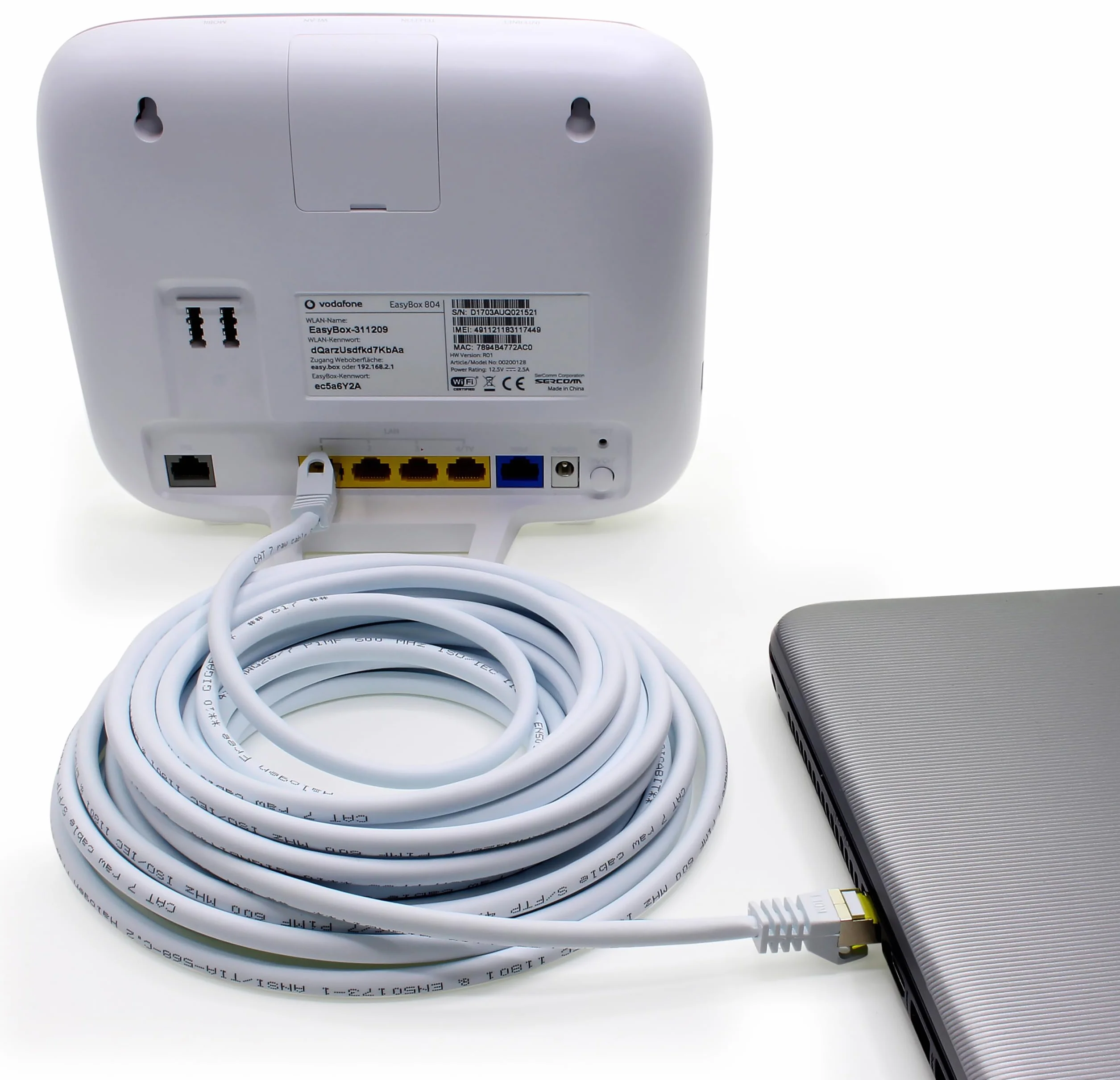 5 x 1,0 m - CAT-7 Cat.7 kabel sieciowy, Ethernet, Lan & Patch kabel RJ-45 SFTP 10 GB/s - biały