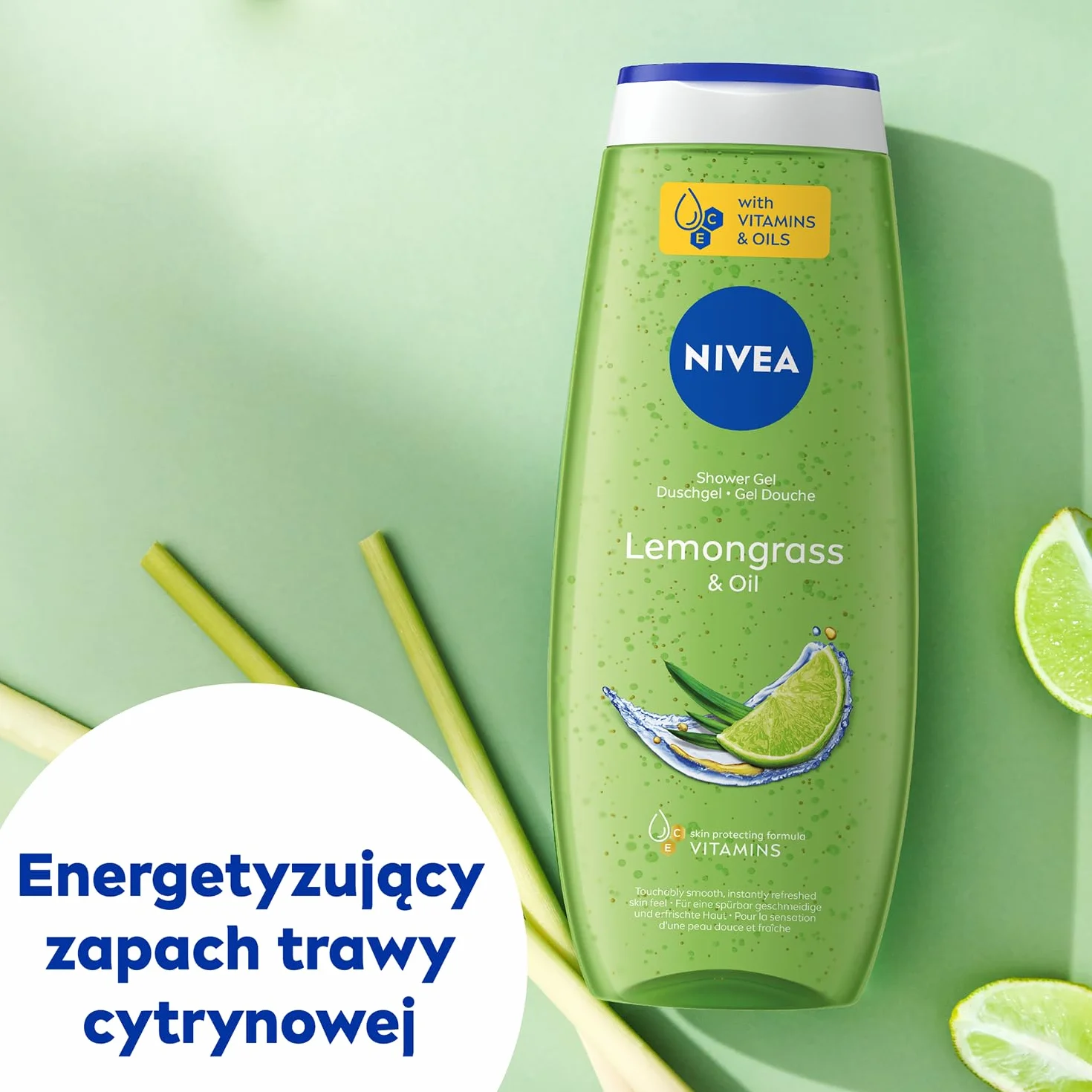 NIVEA Lemongrass & Oil Odświeżający żel pod prysznic do ciała 500 ml