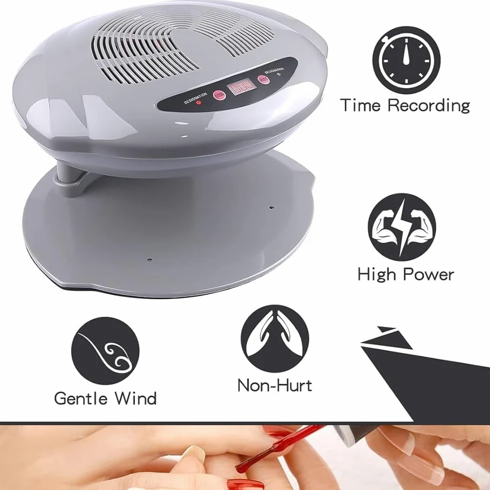 Lampa UV do paznokci, Suszarka do paznokci 400 W, automatyczny czujnik, wentylator suszenia, narzędzie manicure, salonu domowego(Grey)