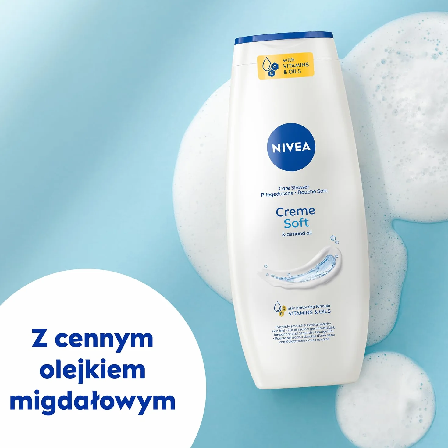 NIVEA Creme Soft Kremowy żel pod prysznic z olejkiem migdałowym 500 ml