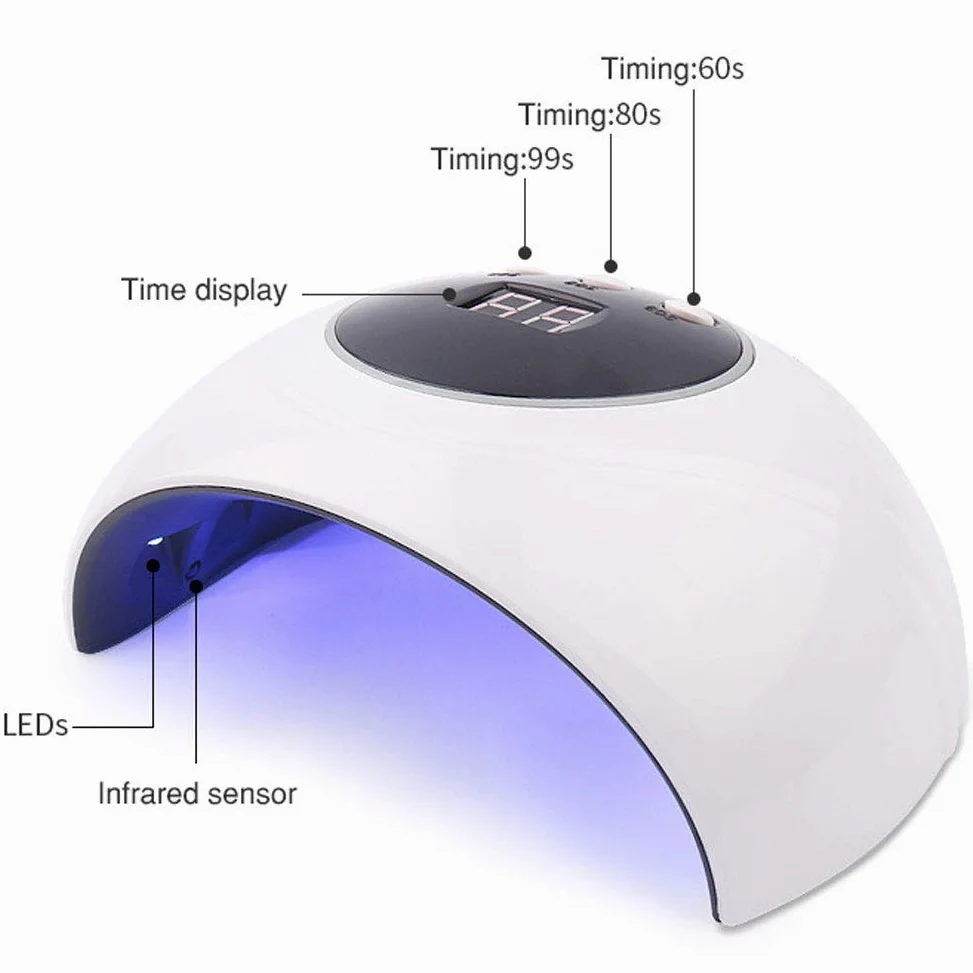 YHNNH, Lampa do suszenia paznokci 36 W, maszyna do utwardzania paznokci Żelowy lakier do paznokci Suszarka Narzędzie do manicure z inteligentną konstrukcją rozrządu do użytku w domu lub w salonie