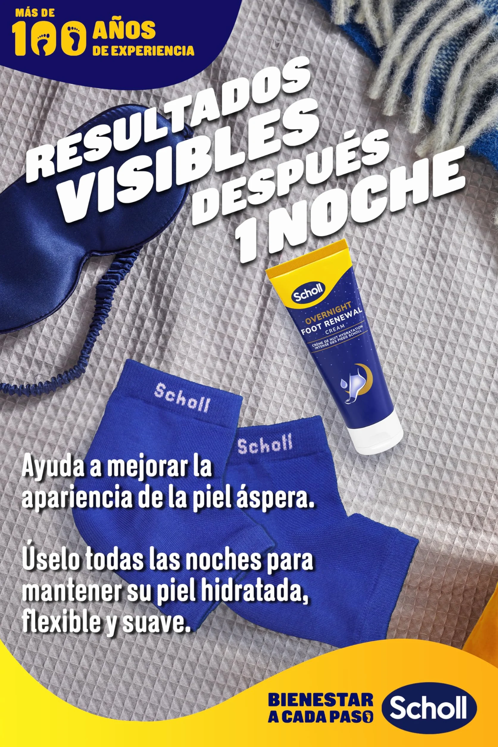 Scholl Zestaw do odnowy na noc, krem do pielęgnacji stóp, 60 ml, żelowe rękawy na piętę wielokrotnego użytku, 1 para – nawilżają suche stopy, widoczne rezultaty w ciągu 1 nocy, zawiera 5% mocznika i