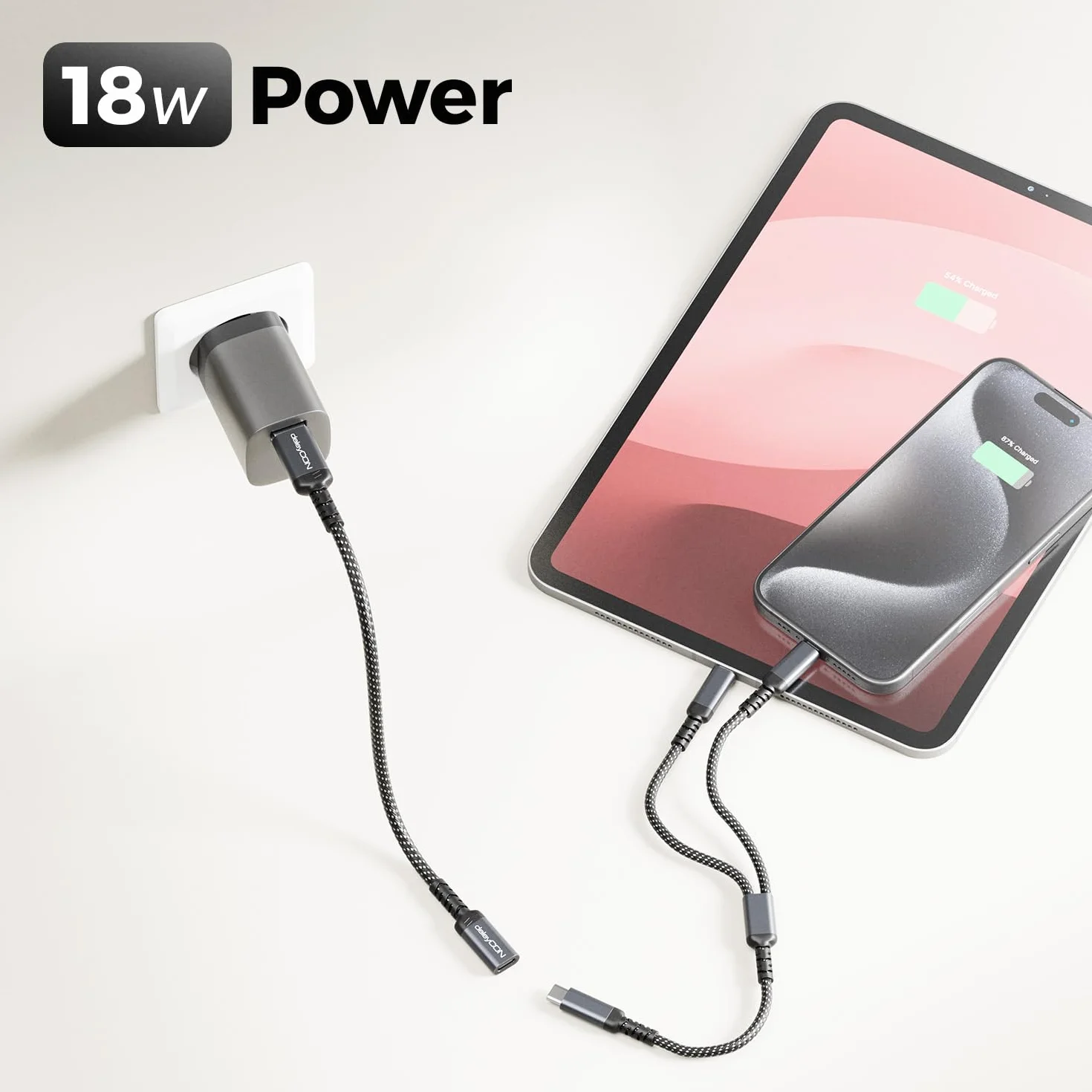 deleyCON Adapter USB-C na USB 10 Gbps - Gniazdo Typ-C do Wtyku USB-A, Przewód - do iPhone 17/16/15, iPad, Galaxy S25/S24/S23, A56, A16, Laptopa, SSD, HDD, Notebooka, CarPlay itp.