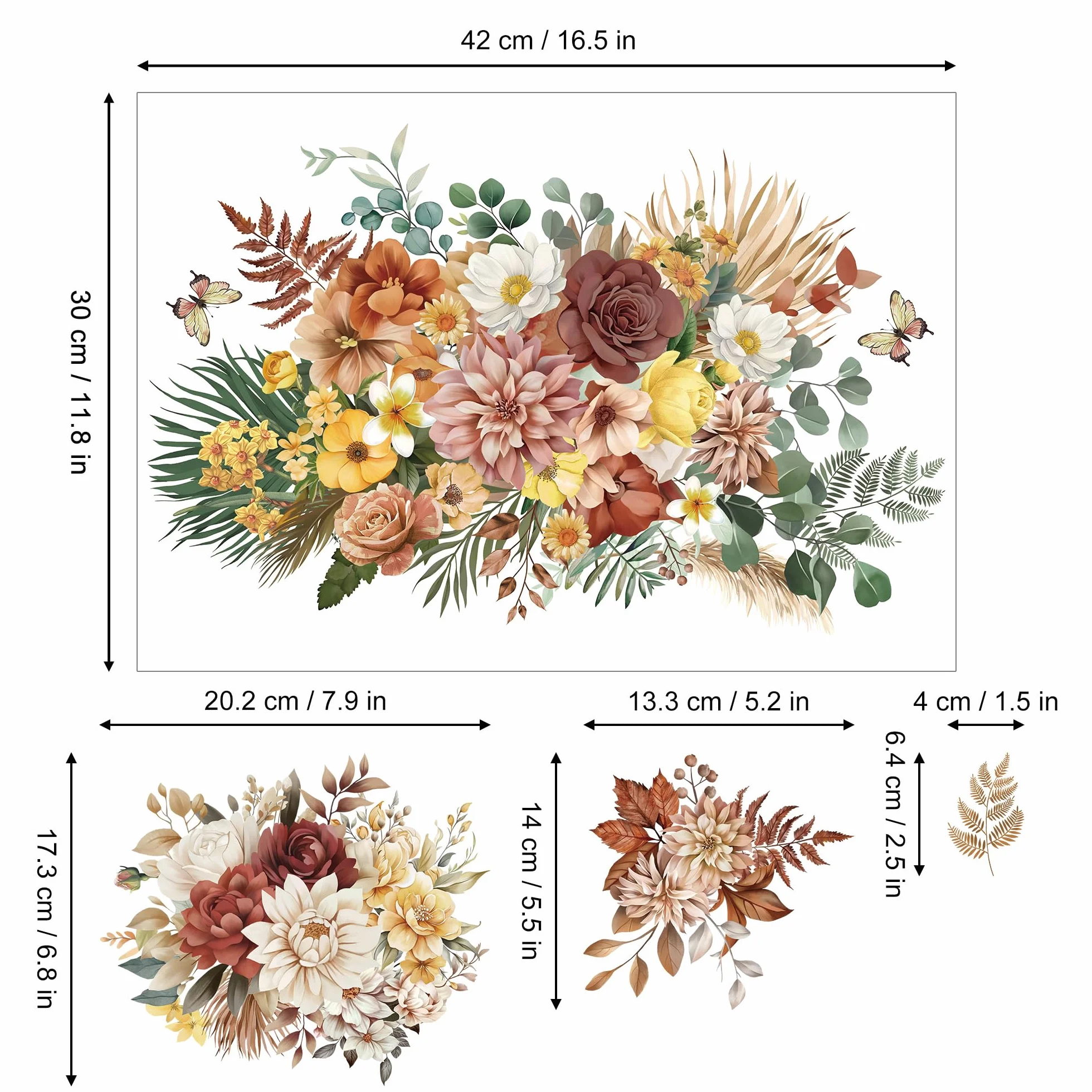 Joeyan Boho Transfery i naklejki do szorowania mebli DIY 43 x 30 cm x 2