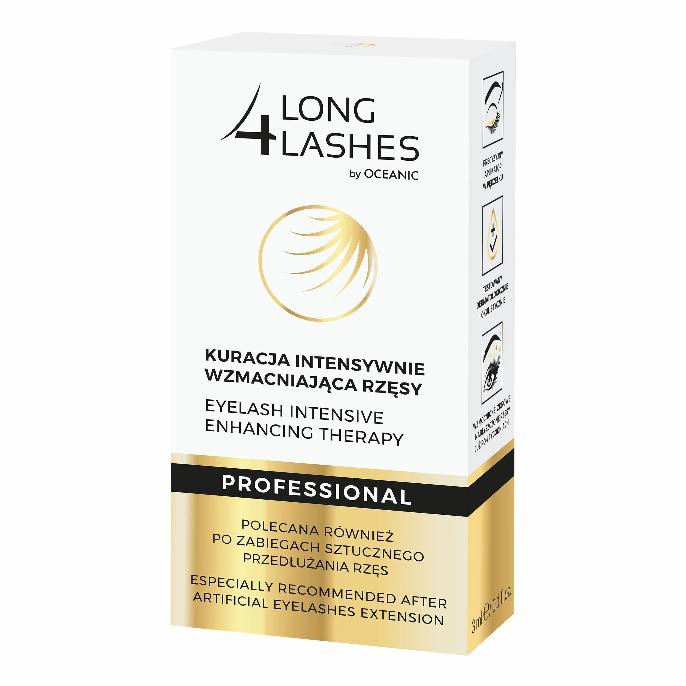 Long4Lashes Professional Kuracja Wzmacniająca do Rzęs, Przezroczysty, 3 ml