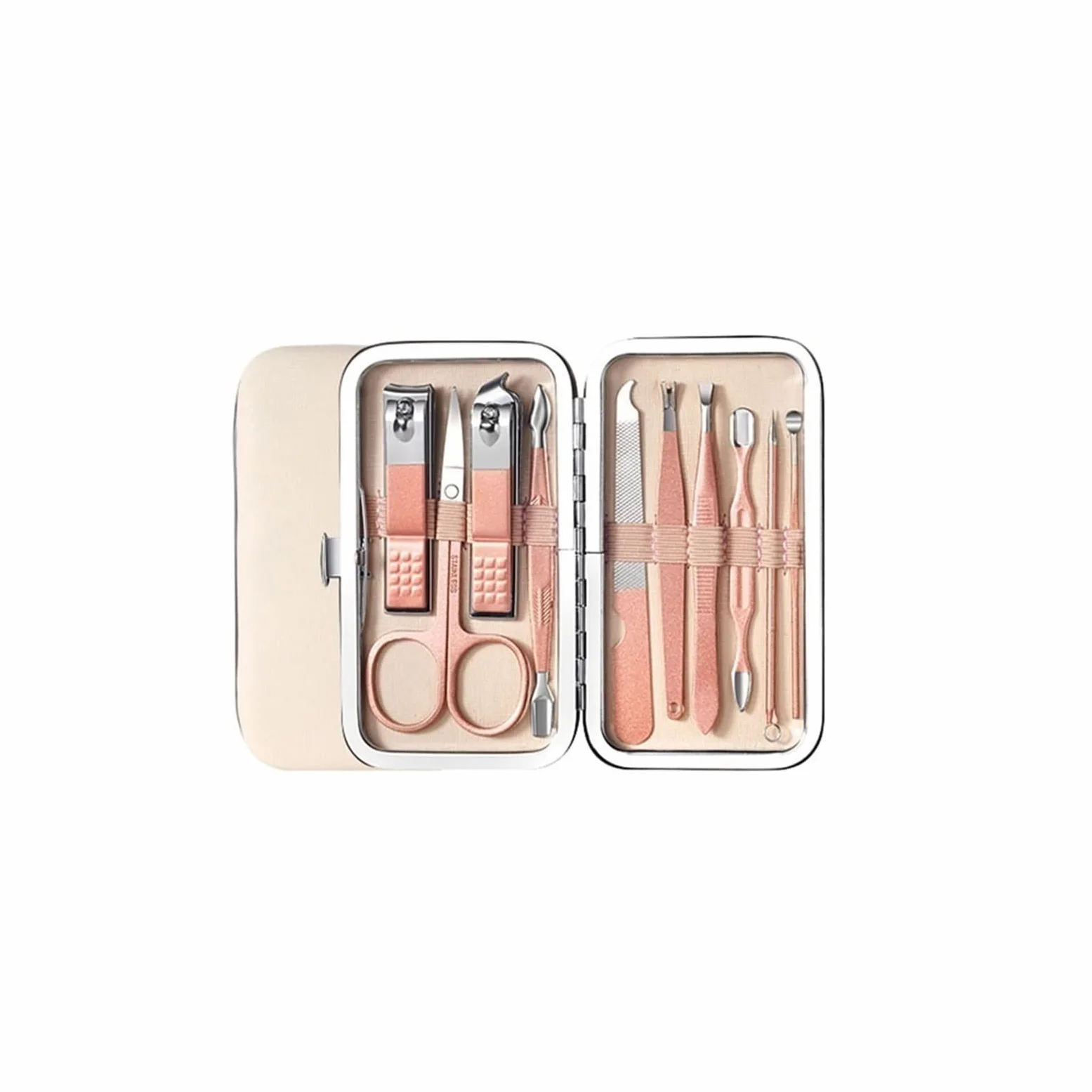 Zestaw obcinaczy do paznokci Zestaw do manicure Zestaw do pielęgnacji ciała Profesjonalny zestaw do pedicure Zestaw kosmetyczny Narzędzia dla przyjaciół i krewnych (różowe złoto) (Rozmiar: M-12-części