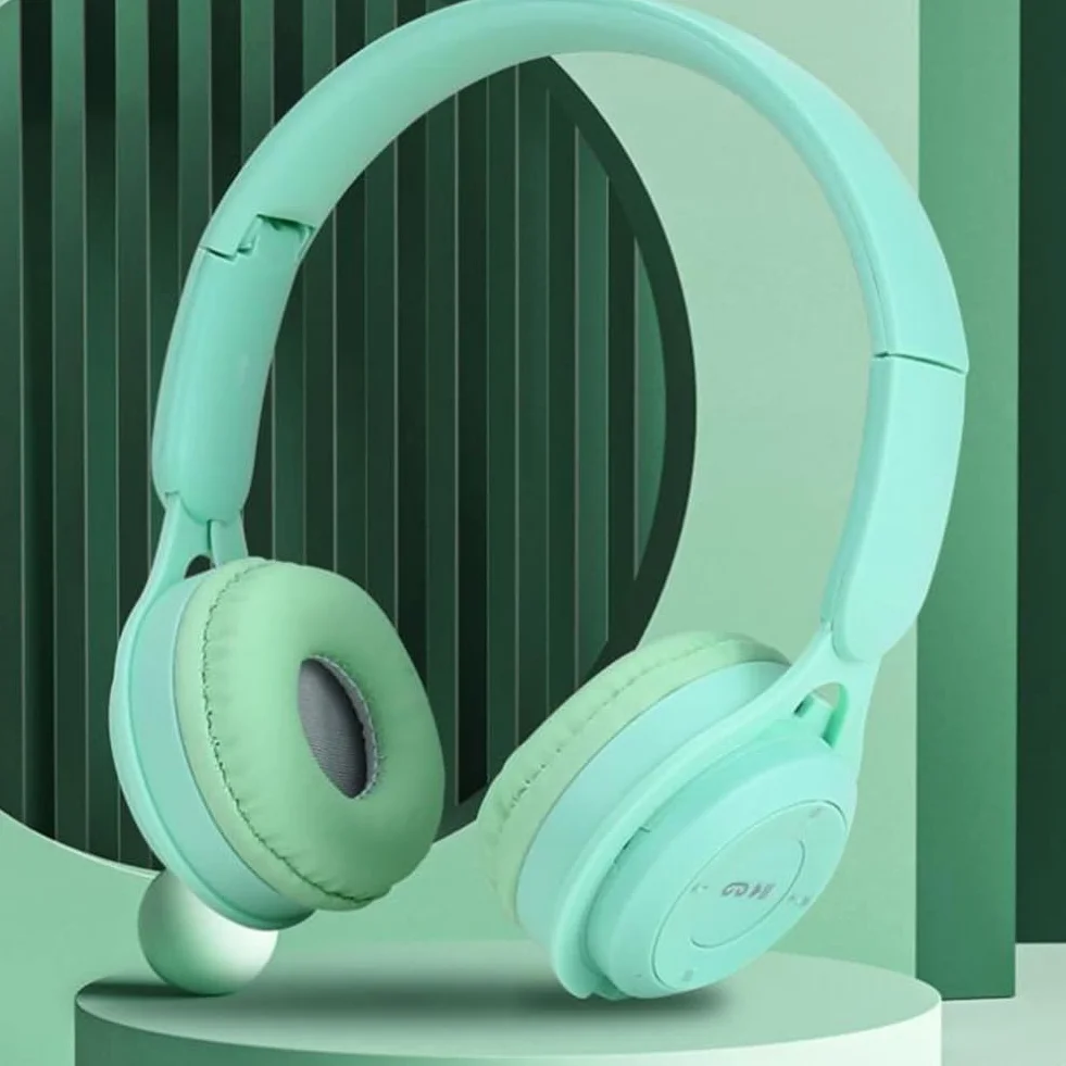 Opaska na głowę Bluetooth Y08 bezprzewodowy zestaw słuchawkowy Bluetooth przenośny składany zestaw słuchawkowy dla dzieci zielony
