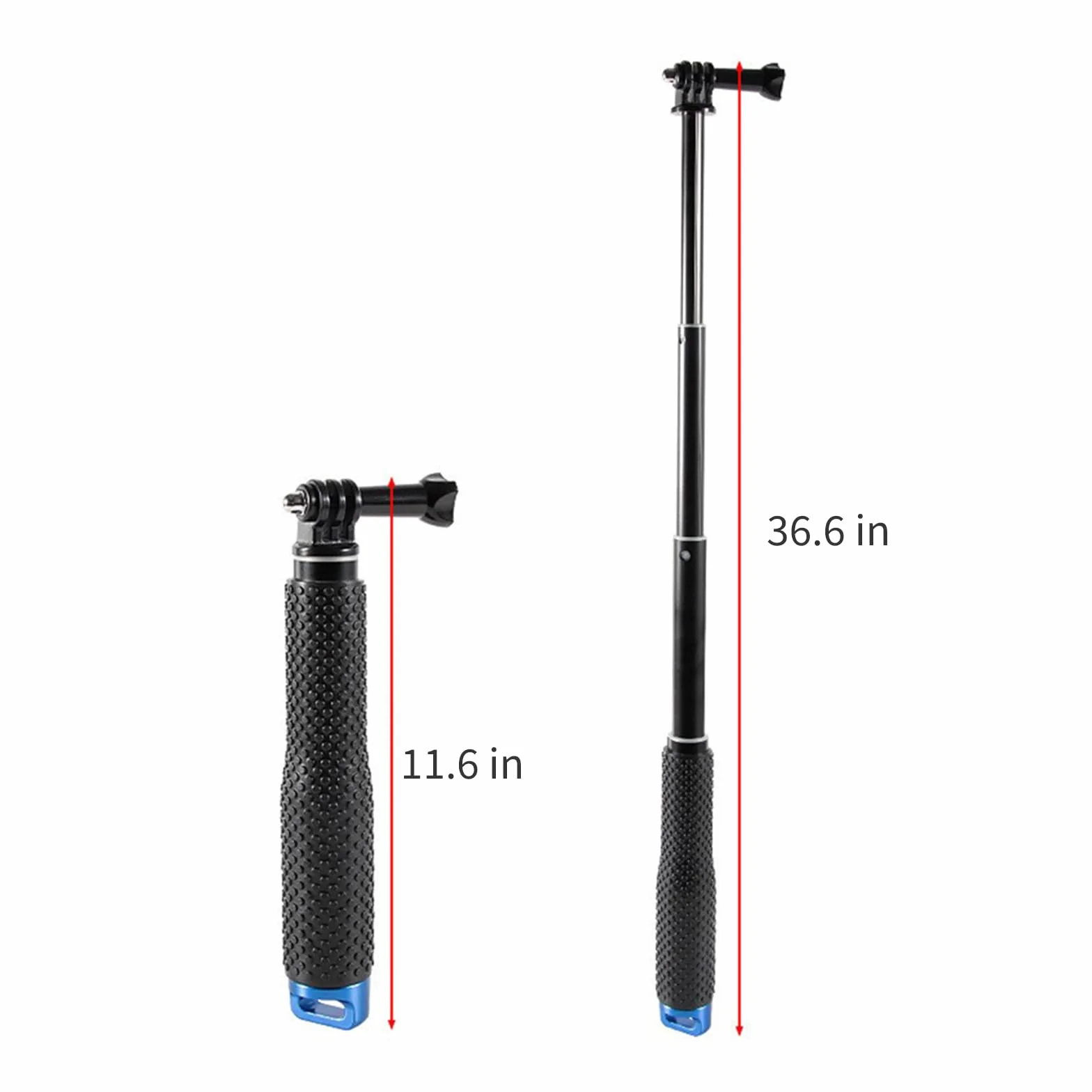 93 cm, wodoszczelny, wysuwany kijek do selfie, drążek, uchwyt, statyw jednonożny, regulowany aluminiowy statyw monopodowy, do wszystkich kamer GoPro itp. Kiuiom