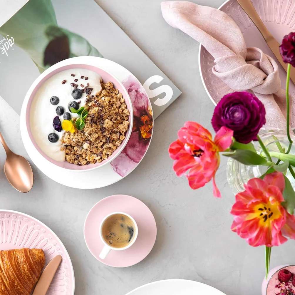 Villeroy & Boch – Rose Garden zestaw kawowy, 6-cz., zestaw naczyń dla 2 osób, porcelana Premium