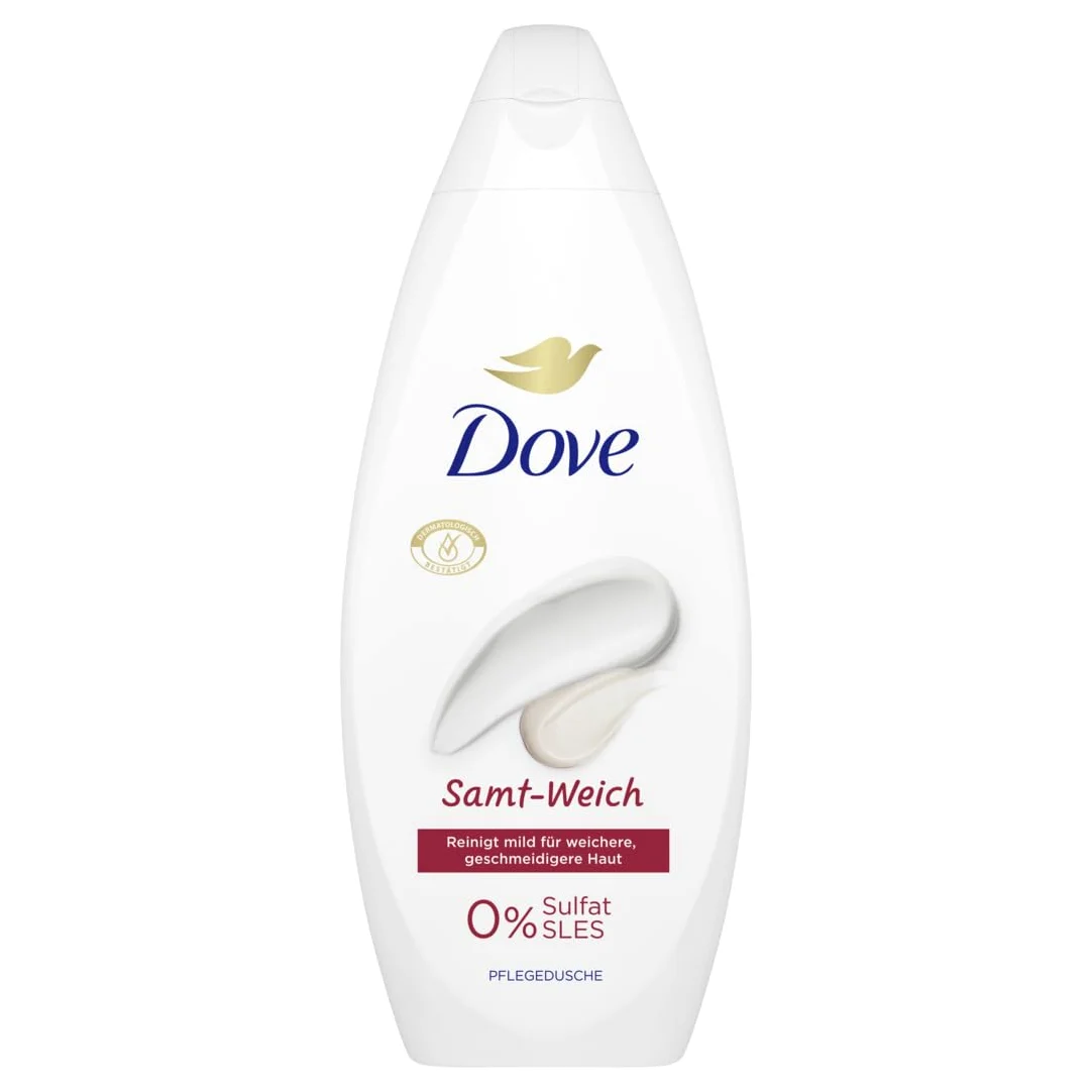 Dove żel pod prysznic, aksamitny, miękki, pielęgnujący żel pod prysznic z dermatologicznie potwierdzoną formułą dla bardziej miękkiej i gładkiej skóry, 250 ml