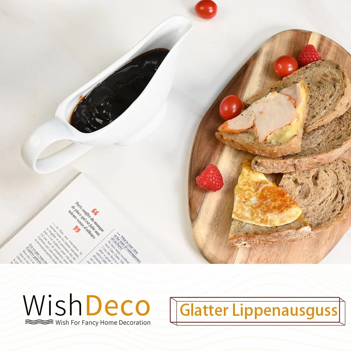 WishDeco Ceramiczna sosjerka porcelana 20 ml