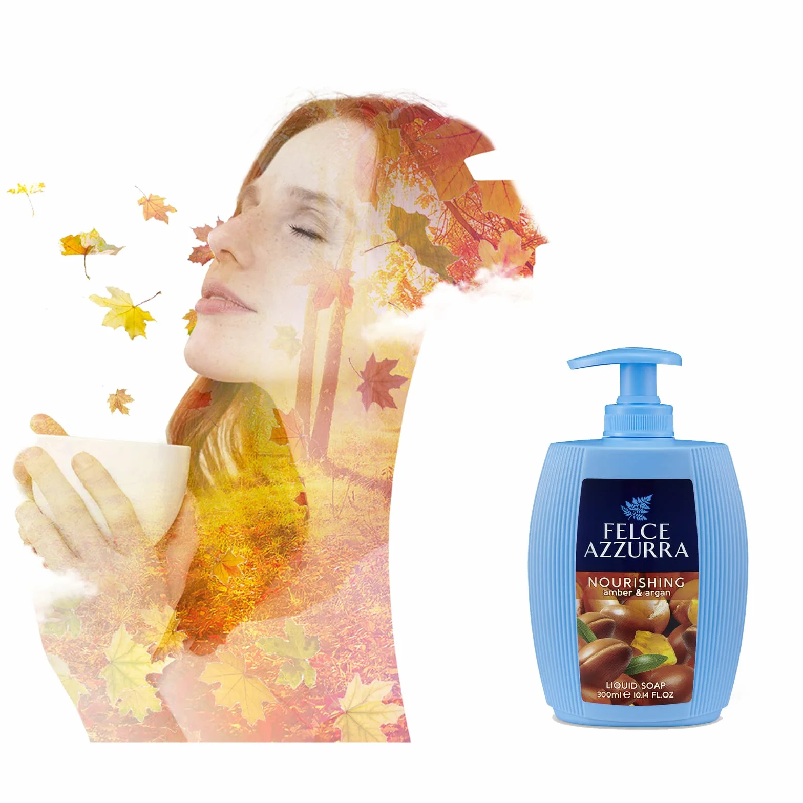 Felce Azzurra Amber & Argan mydło w płynie – dozownik mydła z przyjemnie ciepłą nutą zapachową bursztynu i ekstraktami arganowymi – 1 opakowanie (1 x 300 ml)