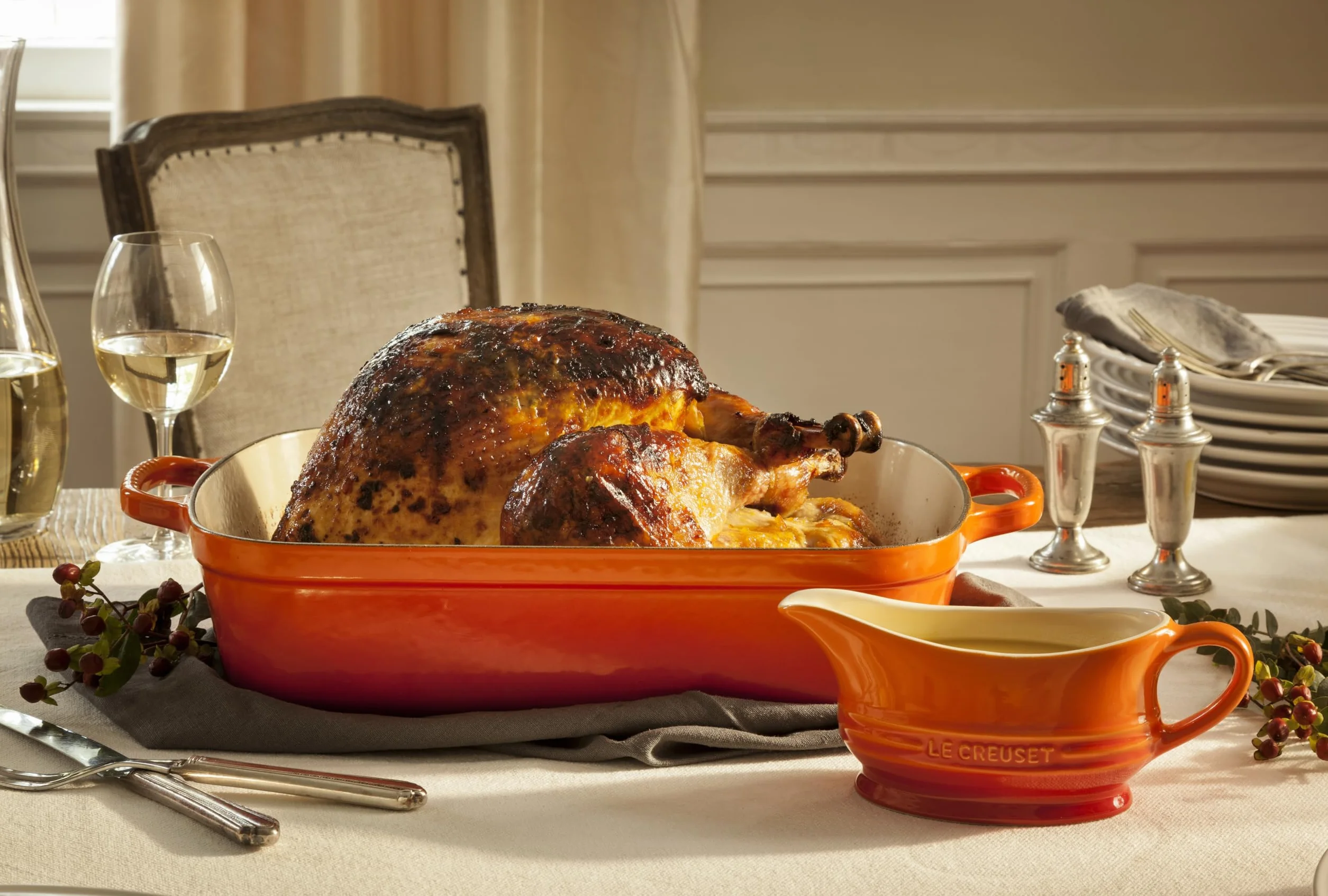 Le Creuset Signature żeliwna brytfanna 33 cm prostokątna 4,9 l czerwony