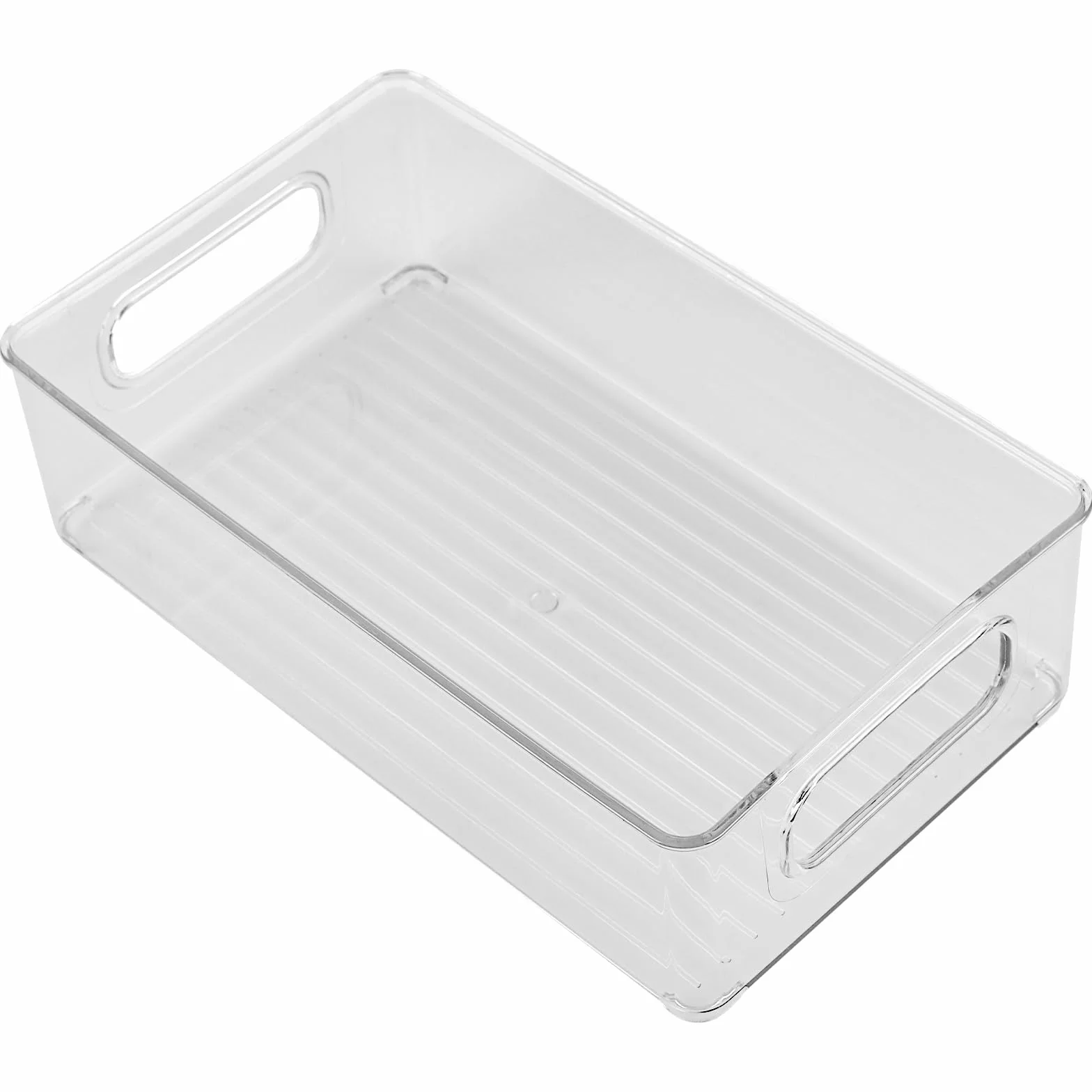 ZOENHOU 3 organizery do lodówki 25,5x15x7,6 cm przezroczyste pudełka do przechowywania z uchwytem