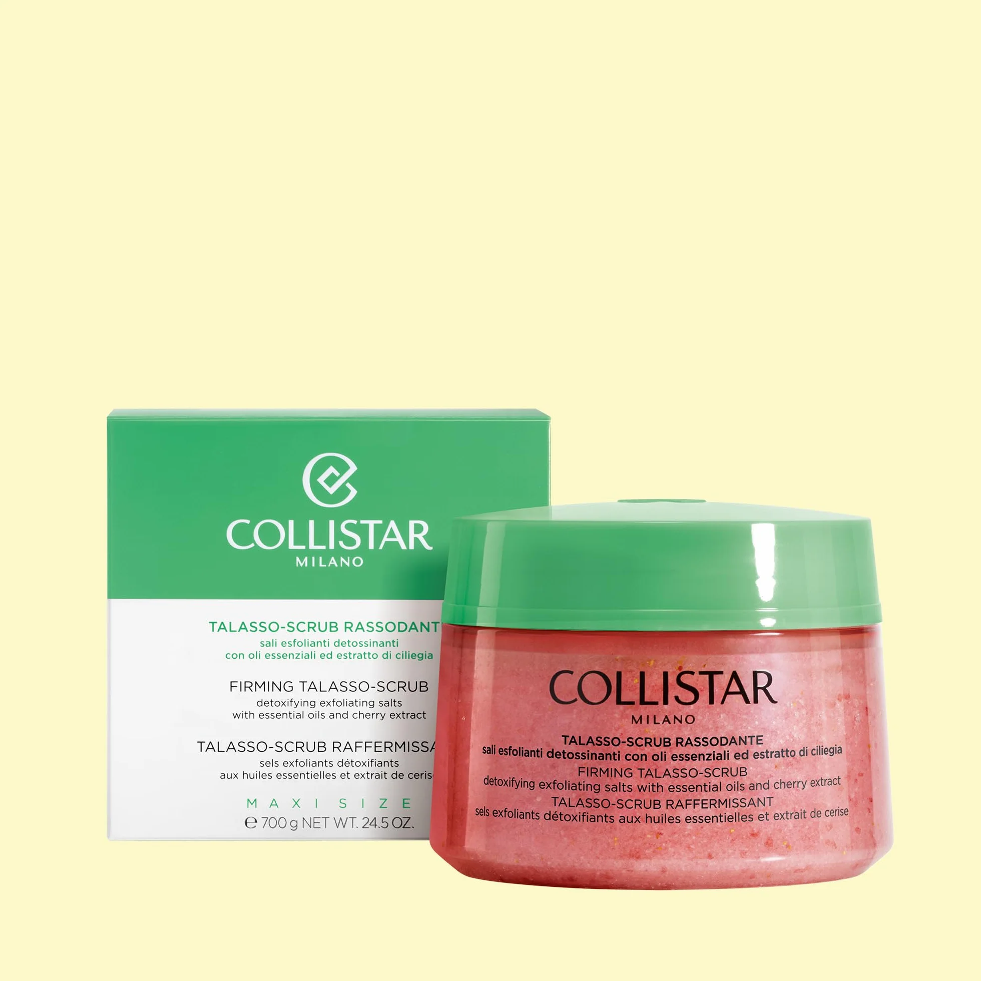 talasso scrub rassodante sali esfolianti detossinanti con oli essenziali di ciliegia maxi vaso da 700 gr