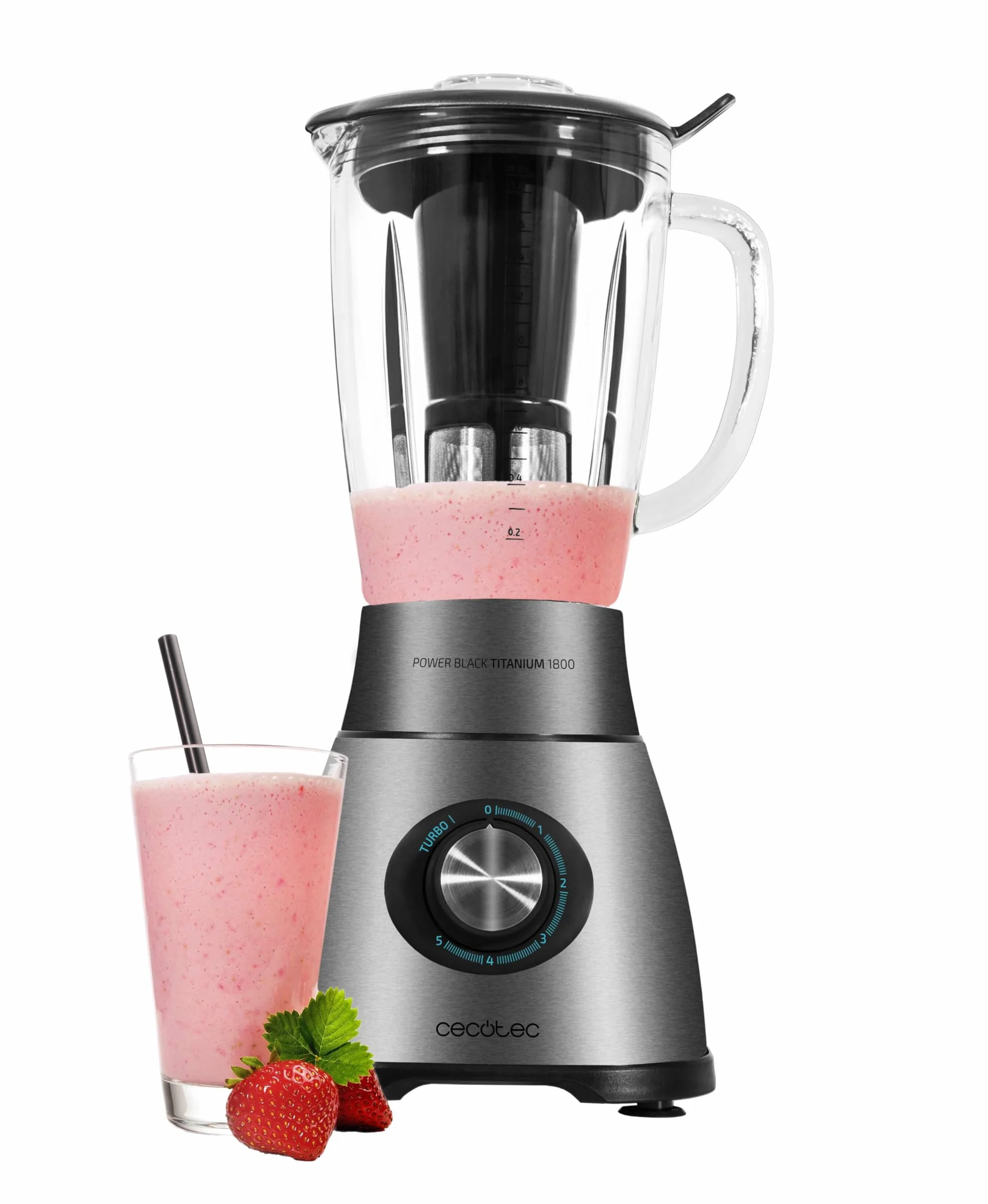 Cecotec Power Black Titanium 2500 MAX Pro Blender szklankowy 1800 W, 22000 obr/min, 1,8 l, 5 prędkości