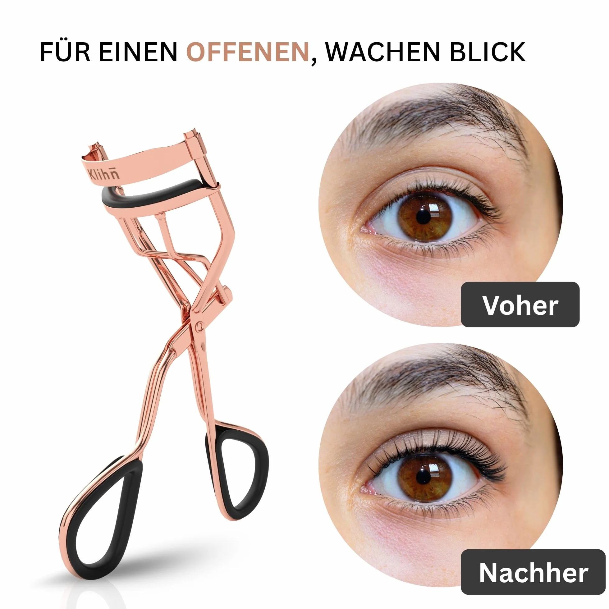 Ekskluzywna zalotka do rzęs, eyelash curler z 8 dodatkowymi wymiennymi silikonowymi nakładkami - Narzędzie do makijażu z wysokiej jakości stali węglowej idealnie podkręconych rzęs wykonane