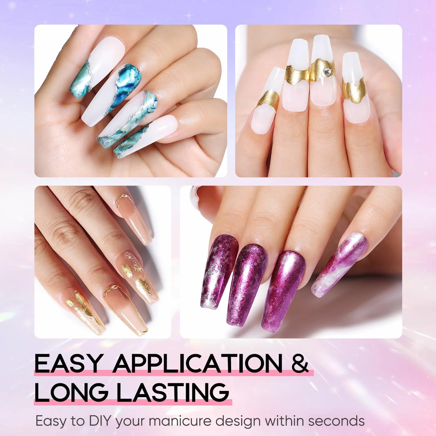 AIMEILI 2 sztuki Nail Art Foil Glue Gel 15 ml folia transferowa do paznokci naklejki na paznokcie Nail Art Foil Glue Gel Set