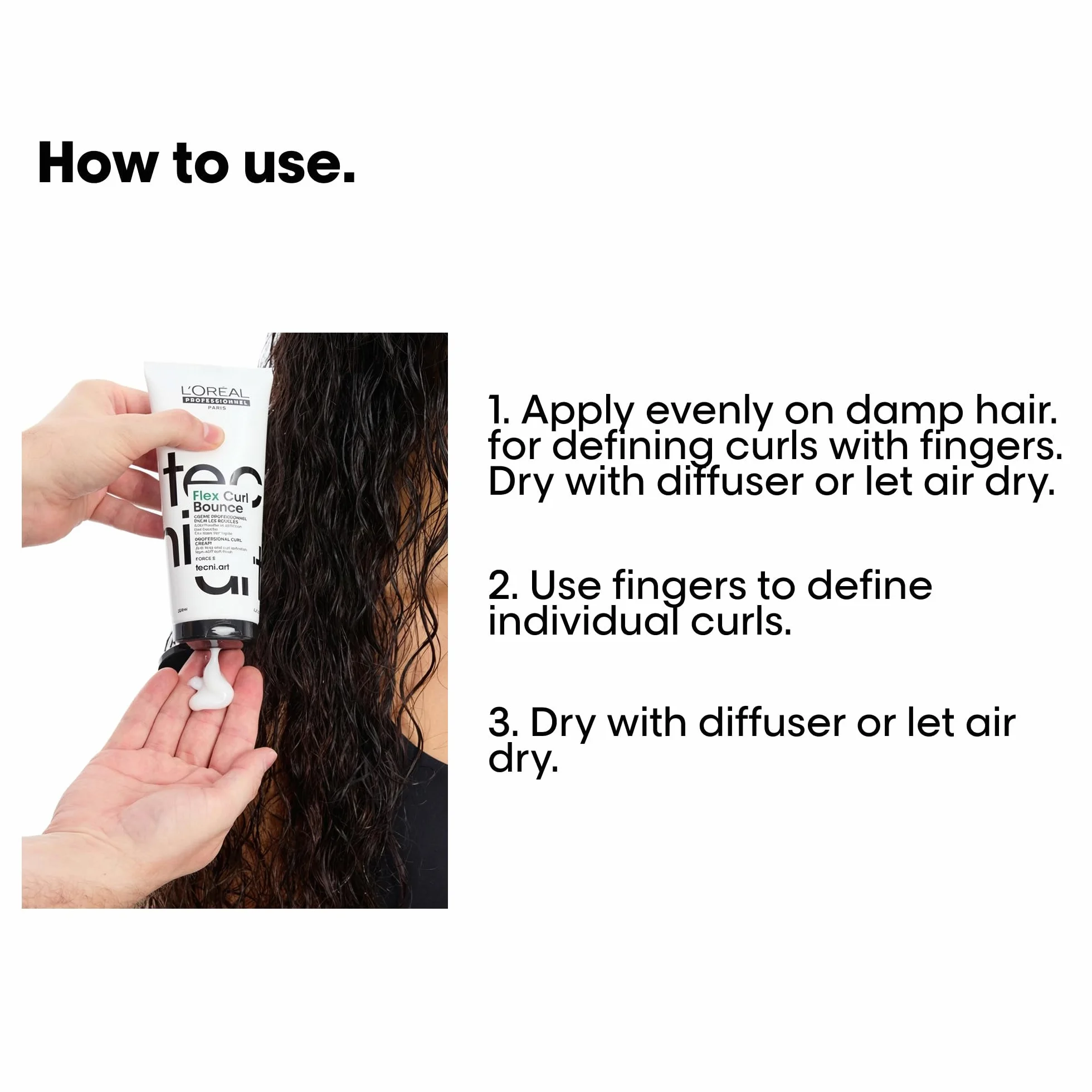 L'Oréal Professionnel krem do stylizacji zdefiniowanych loków, z włóknami regenerującymi dla elastycznego kształtu bez klejenia, Tecni.Art Flex Curl Bounce, 200 ml