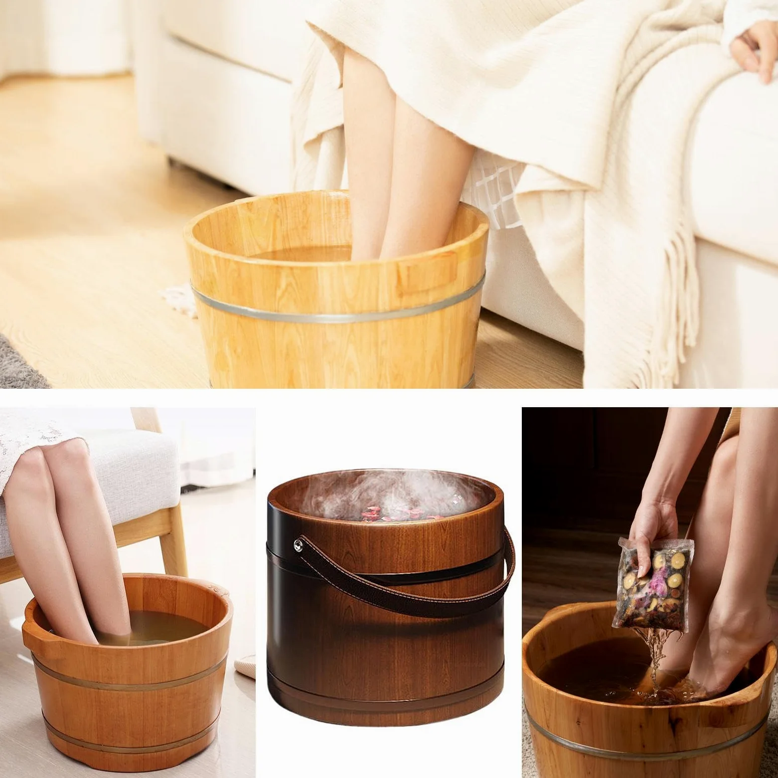 Drewniana Wanna Spa Do Relaksu Stóp Relaksujące Wiadro Do Kąpieli Stóp Do | Drewniana Wanienka Do Moczenia Nóg Dla Seniorów, Mężczyzn, Osób Starszych, Ojca, , Taty I Mamy