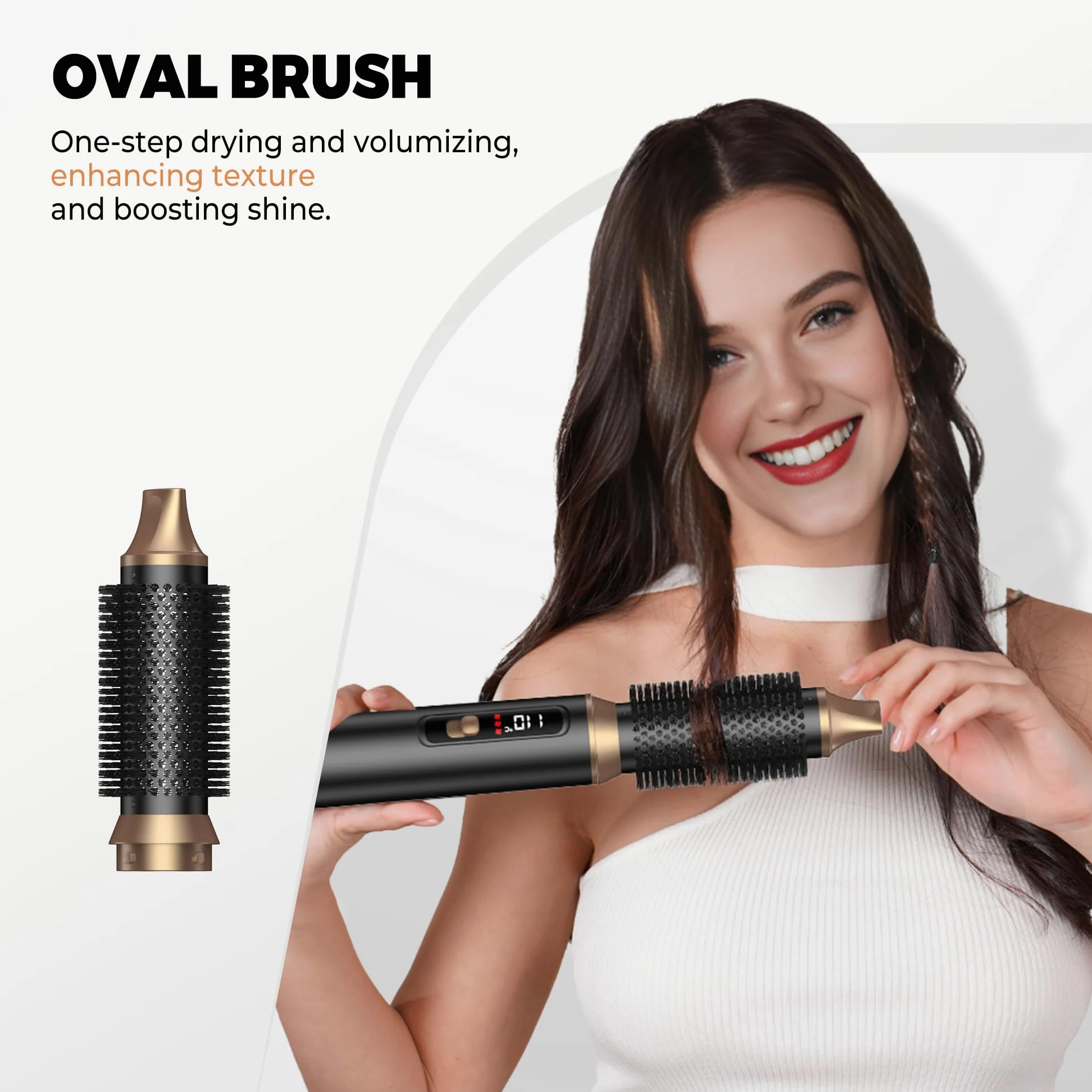 UKLISS Stylizator włosów 5 w 1, szczotka do włosów i zestaw Airstyler z suszarką do włosów, szczotka z gorącym powietrzem, szczotka termiczna, szczotka wygładzająca włosy, żelazko do włosów dla kobiet