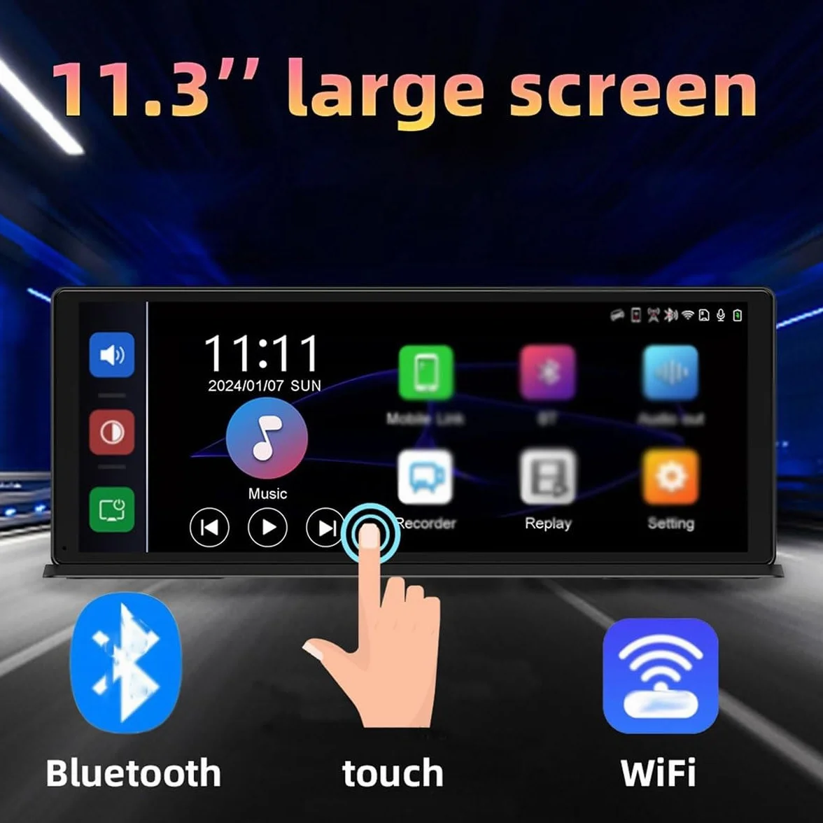 Cartablet Pro Max 2025 Flexscreen ProCarplay bezprzewodowy wyświetlacz z kamerą 4Kam, 10,26" przenośny wyświetlacz HD Carplay i automatyczny, kamera zapasowa 1080P, wyświetlacz HD IPS, nawigacja GPS